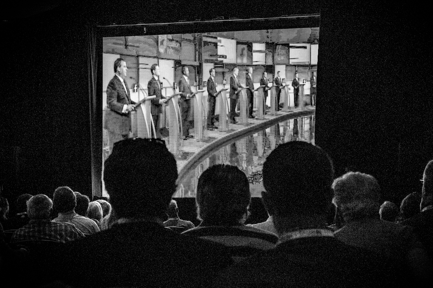 Attendees at the RedState Gathering watch the first 2016 Republican presidential debate,which took place in Cleveland, Ohio. Atlanta, Georgia, Aug. 6, 2016.