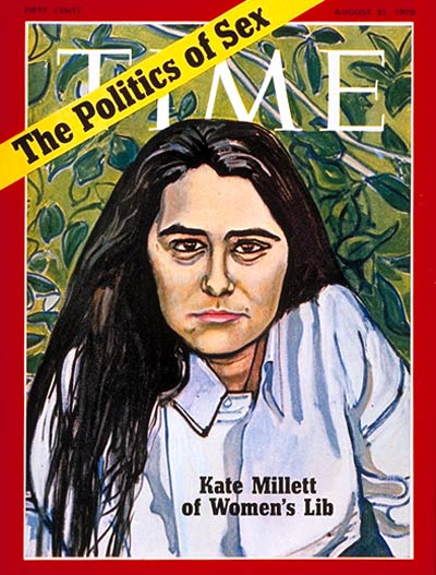 TIME's August 31, 1970, cover story discussed the progress of women's liberationists and featured Kate Millett, author of the landmark feminist text <i>Sexual Politics</i>, on the cover. (TIME)