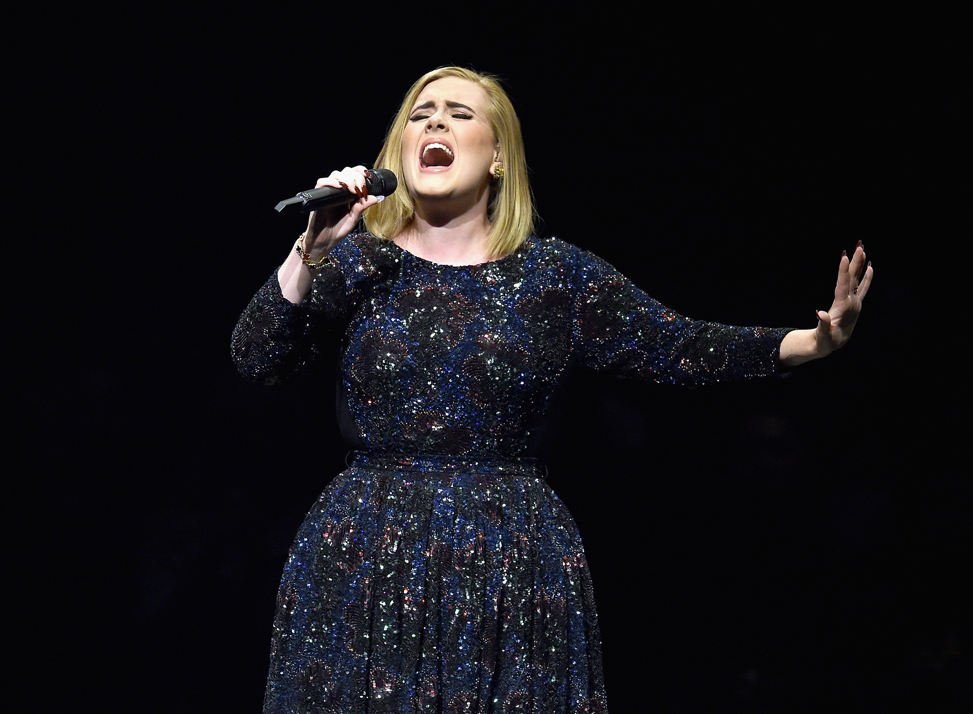 Adele performs on stage during her North American tour at Staples Center on August 5, 2016 in Los Angeles, California.  (Photo by Kevin Winter/Getty Images for BT PR) (Kevin Winter&mdash;Getty Images for BT PR)