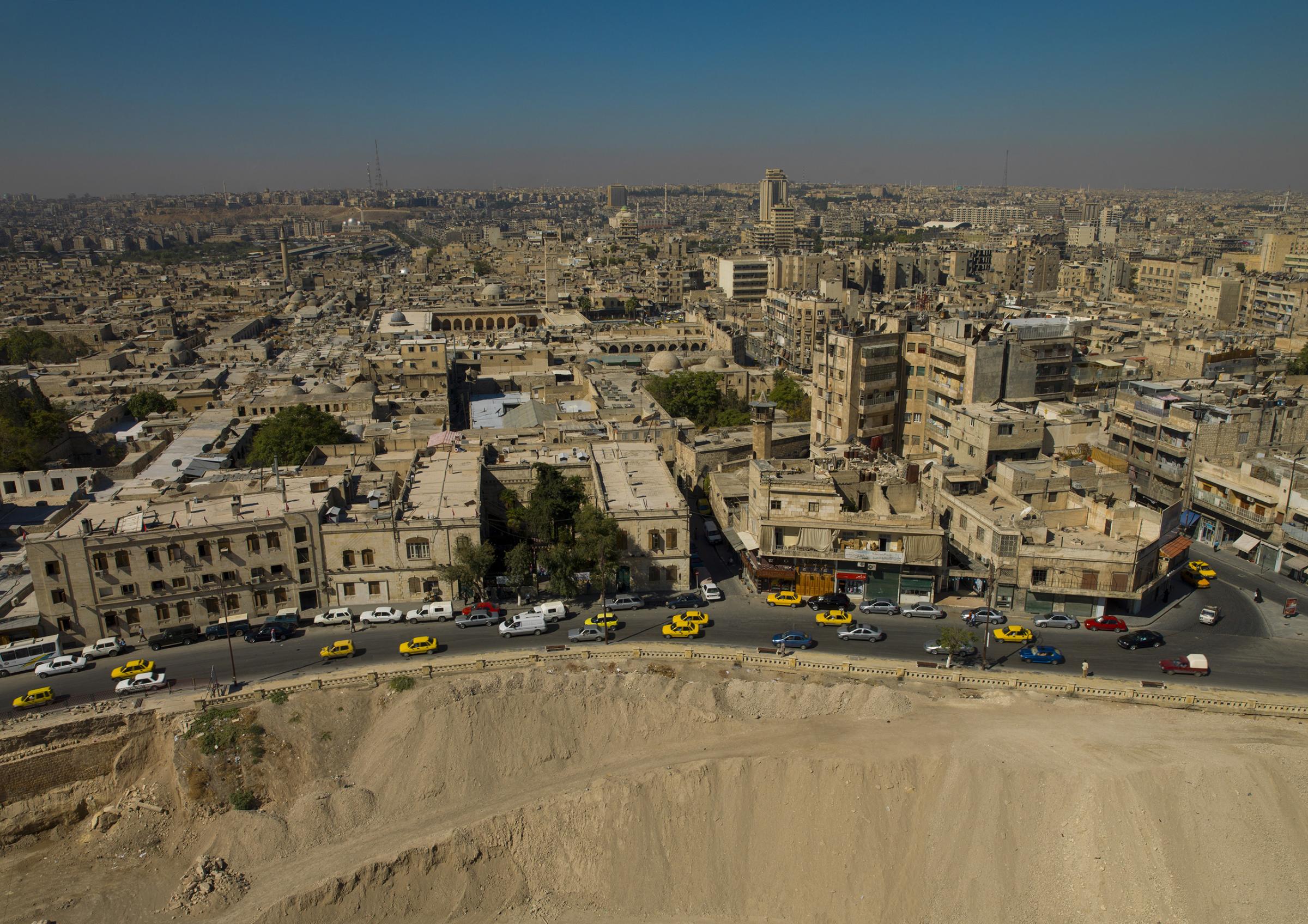 A sweeping view of Aleppo, Syria, on Oct. 5, 2006. Aleppo was famous for its architecture, attractive churches, mosques, schools and baths, and became an important center of trade between the eastern Mediterranean kingdoms and the merchants of Venice.