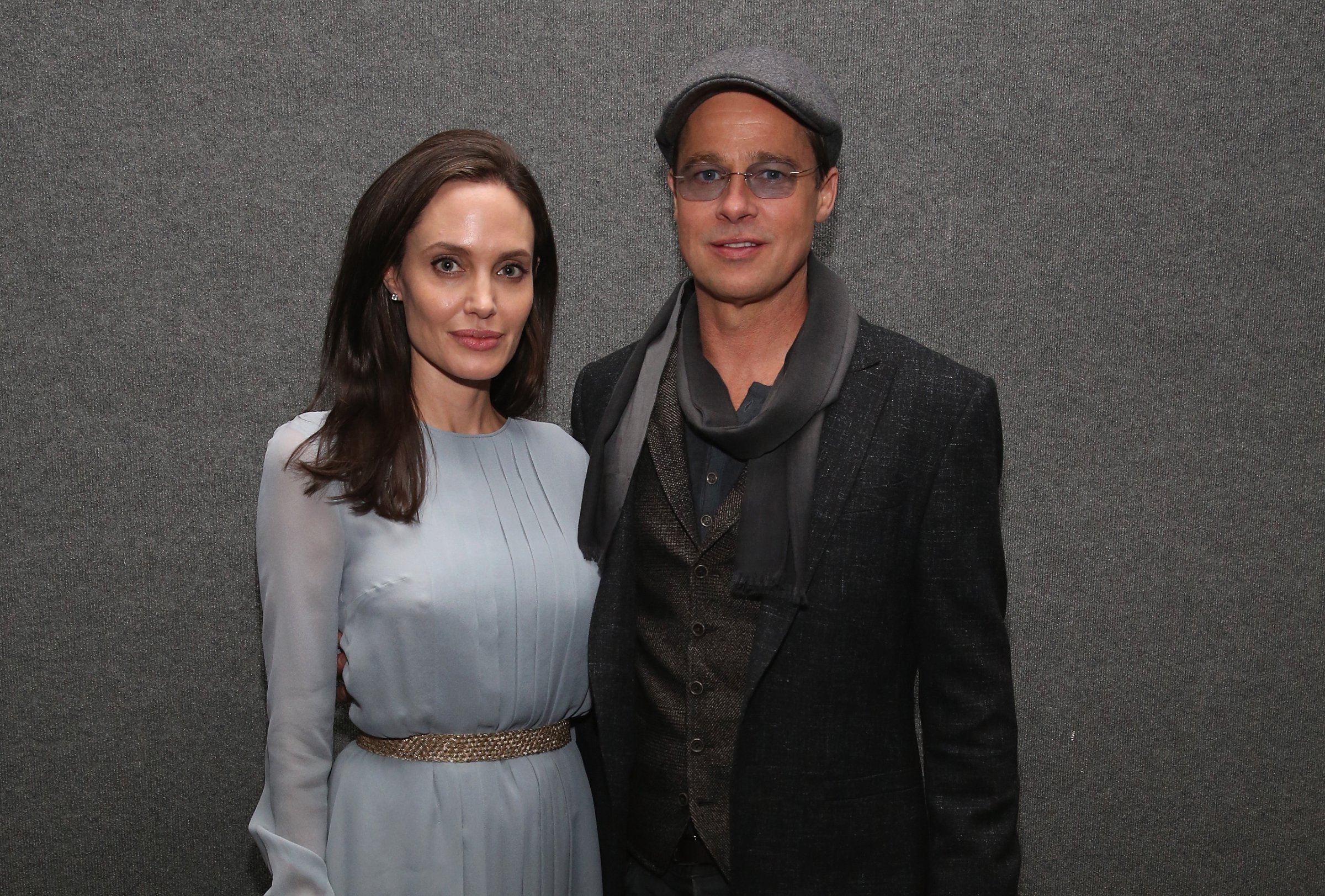 Angelina Jolie and Brad Pitt attend an official Academy Screening of BY THE SEA hosted by The Academy Of Motion Picture Arts And Sciences on November 3, 2015 in New York City.