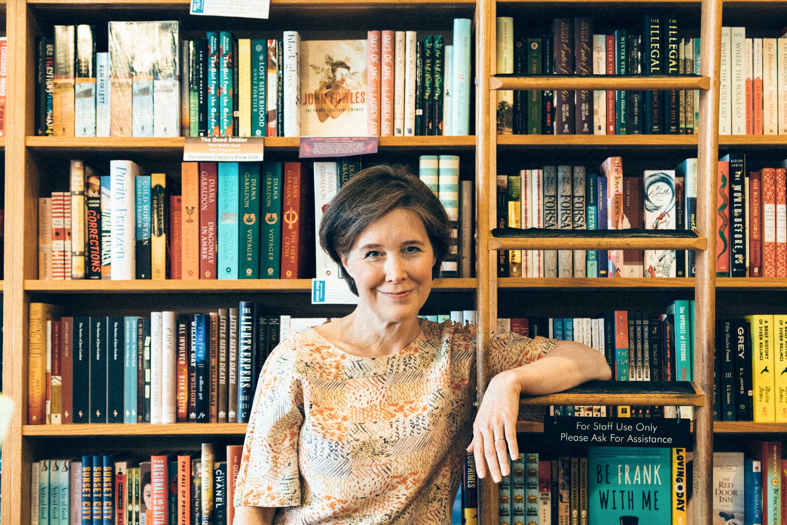 Portrait of author Ann Patchett in her bookstore, Parnassus Books, in Nasville on 15 April 2016 (Portrait by Heidi Ross)