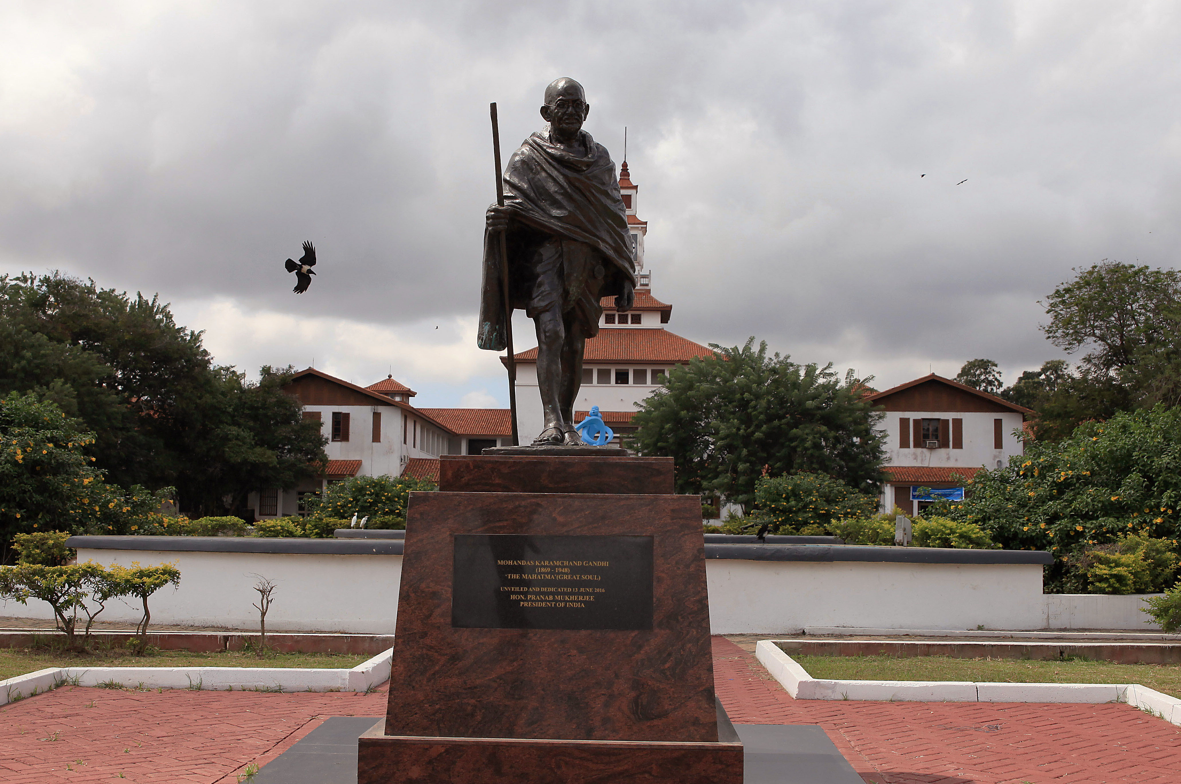 A statue of Indian independence leader Mahatma Gandhi at the University of Ghana. (Christian Thompson—AP)