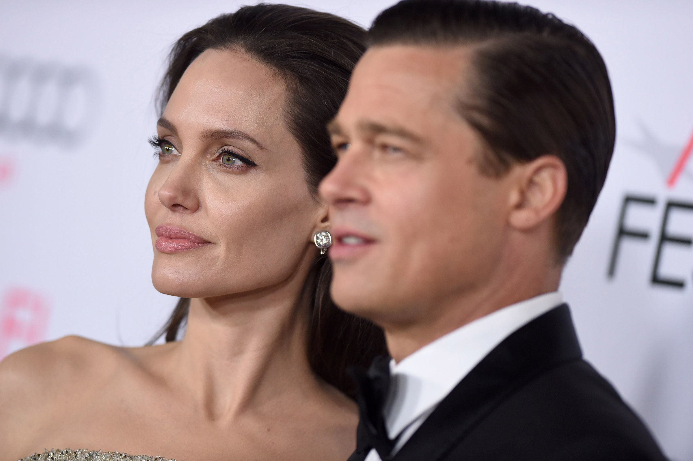 Angelina Jolie and Brad Pitt arrive at the AFI FEST 2015 Opening Night Gala Premiere of Universal Pictures' 'By The Sea' in Hollywood, Calif. on Nov. 5, 2015.