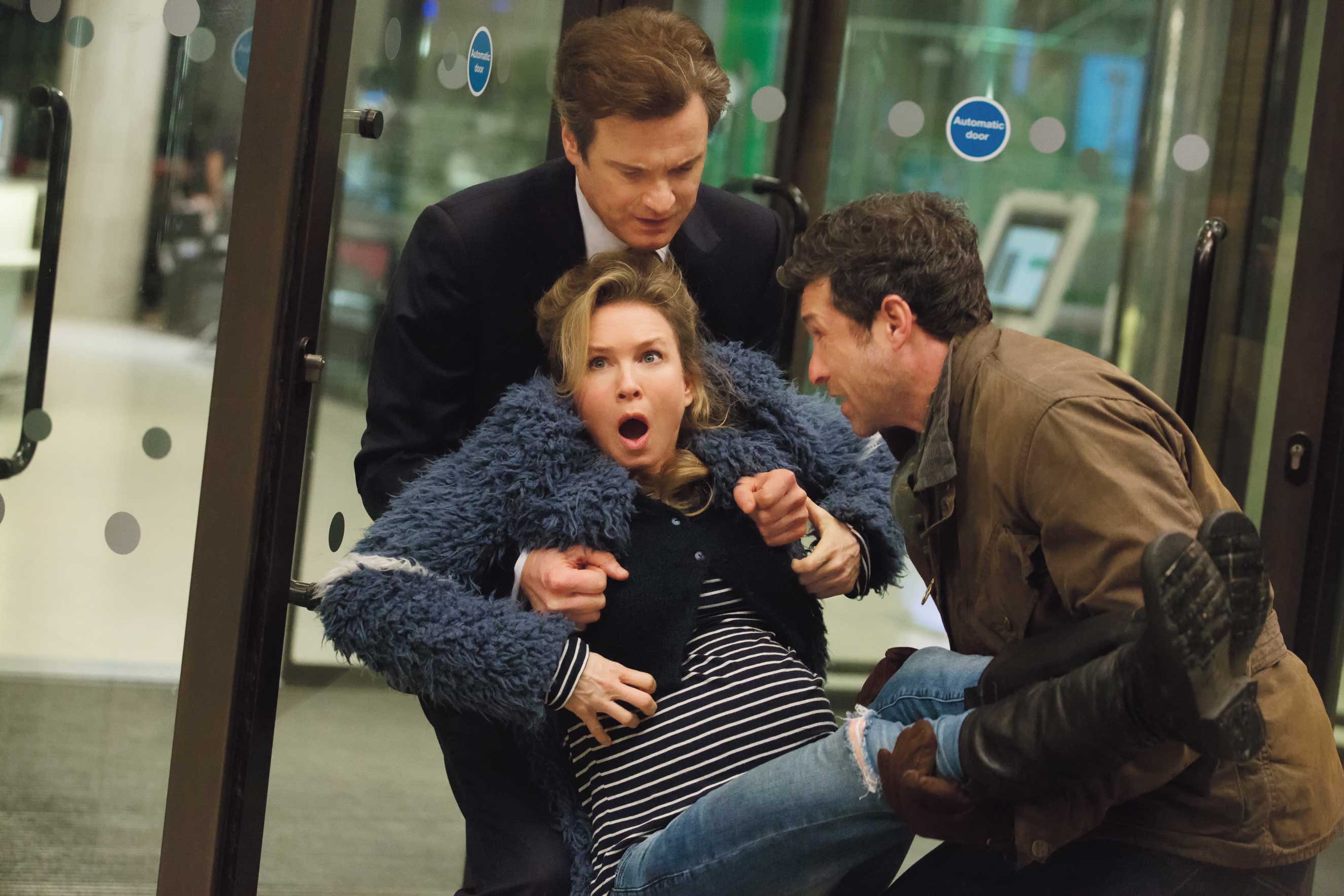 COLIN FIRTH and RENÉE ZELLWEGER who reprise their roles in the next chapter of the world’s favorite singleton are joined by PATRICK DEMPSEY in “Bridget Jones’s Baby.” (Giles Keyte—Universal)
