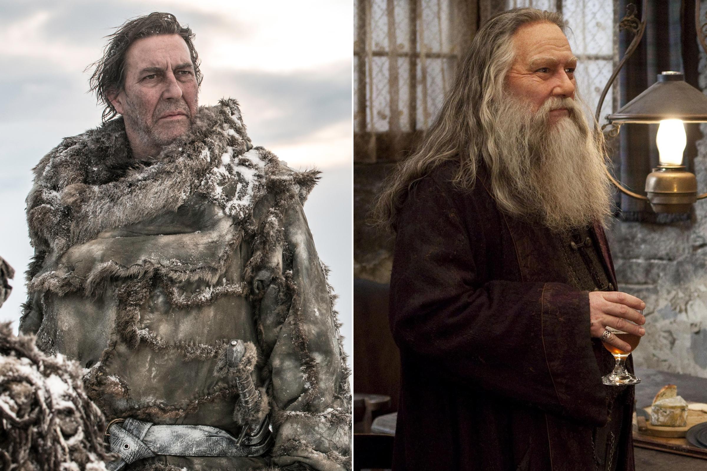 Ciarán Hinds as Mance Rayder and Aberforth Dumbledore
