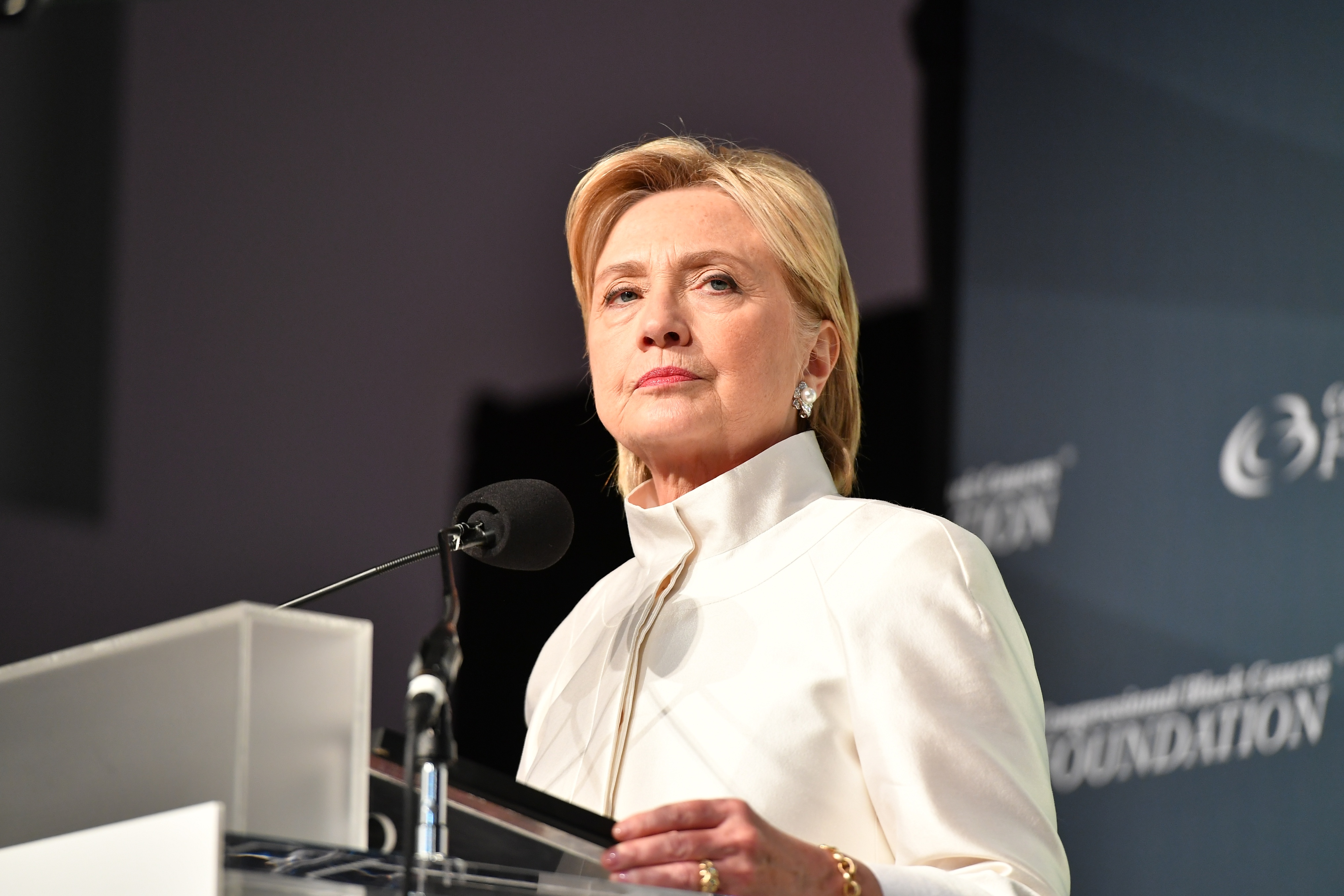 Presidential candidate Hillary Clinton speaks at the Phoenix Awards Dinner at Walter E. Washington Convention Center in Washington, D.C.,  on Sept. 17, 2016. (Earl Gibson III—Getty Images)
