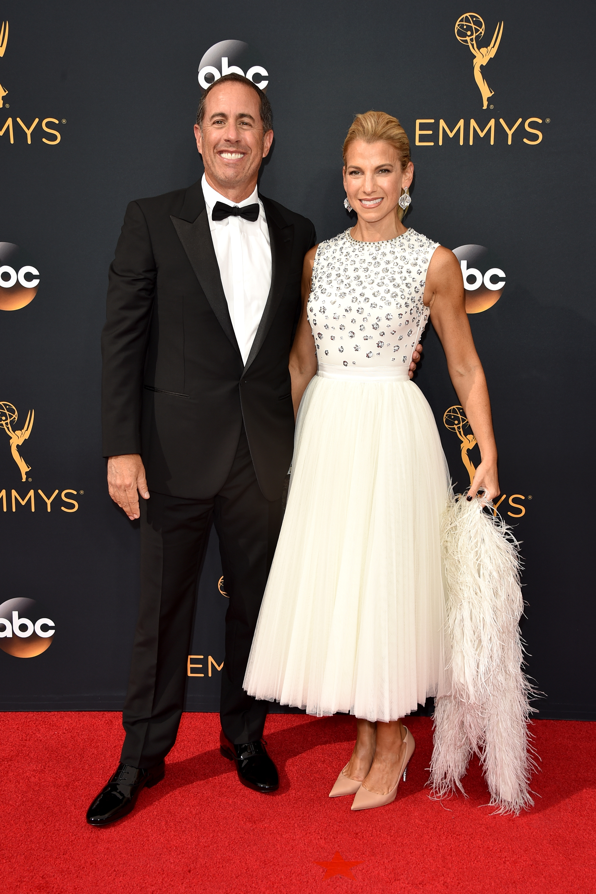 Jerry Seinfeld and Jessica Seinfeld arrive at the 68th Annual Primetime Emmy Awards at Microsoft Theater on September 18, 2016 in Los Angeles.