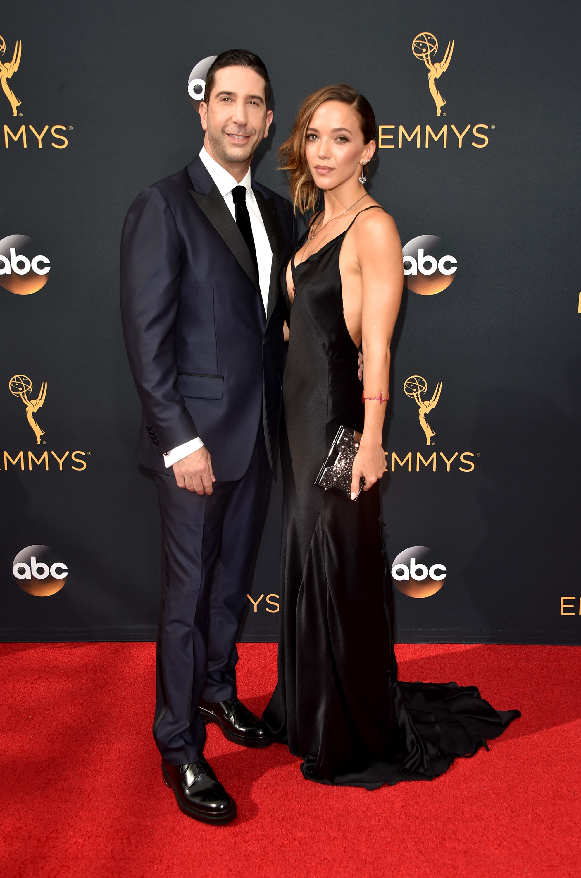 David Schwimmer and Zoe Buckman arrive at the 68th Annual Primetime Emmy Awards at Microsoft Theater on September 18, 2016 in Los Angeles.