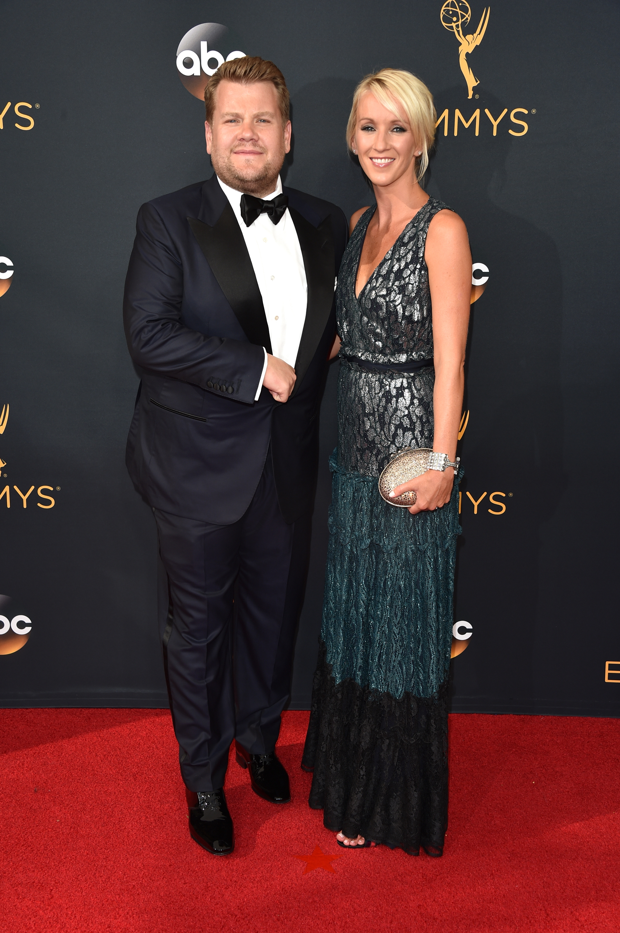 James Corden and Julia Carey arrive at the 68th Annual Primetime Emmy Awards at Microsoft Theater on September 18, 2016 in Los Angeles.