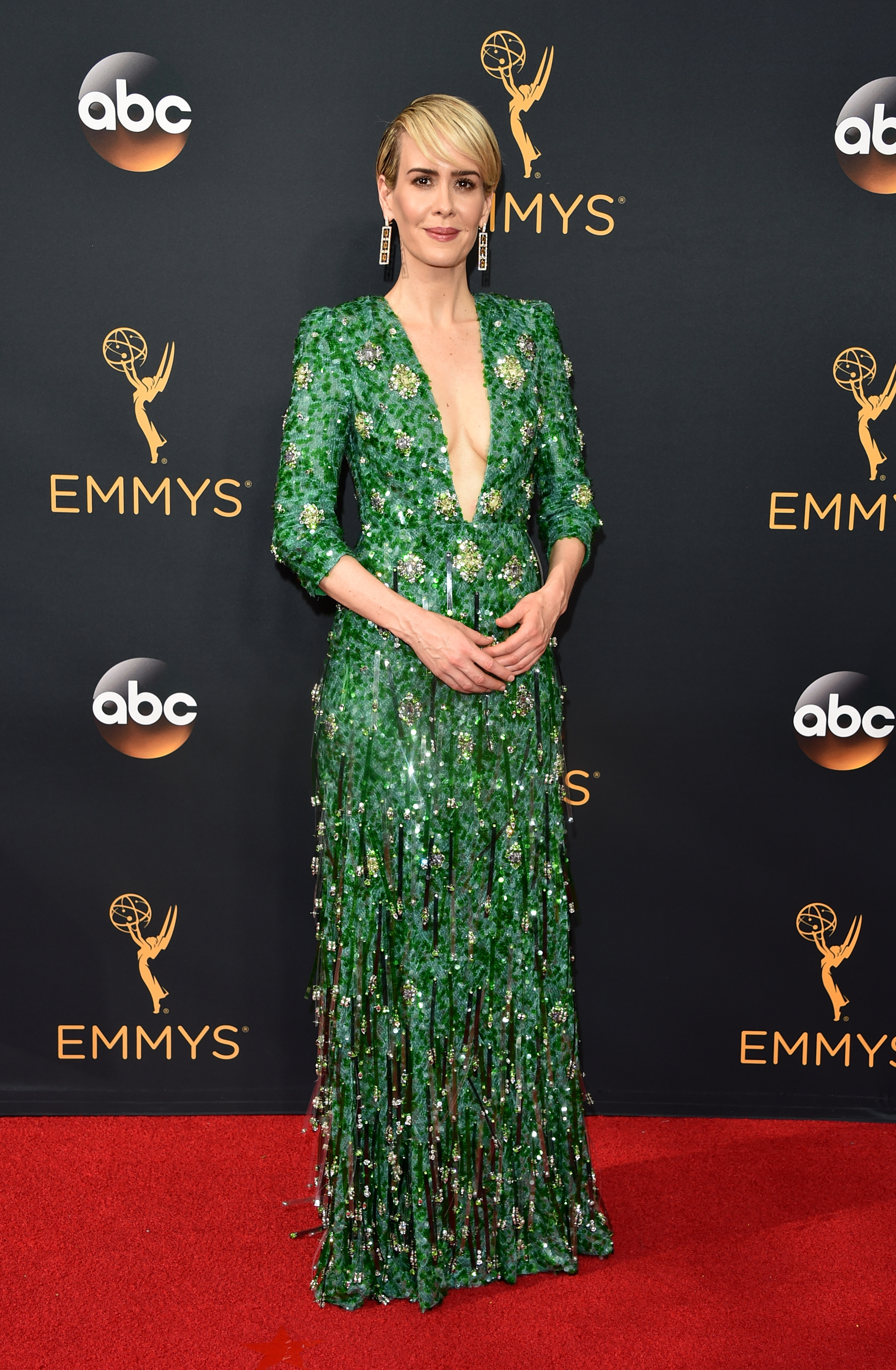 Sarah Paulson arrives at the 68th Annual Primetime Emmy Awards at Microsoft Theater on September 18, 2016 in Los Angeles.
