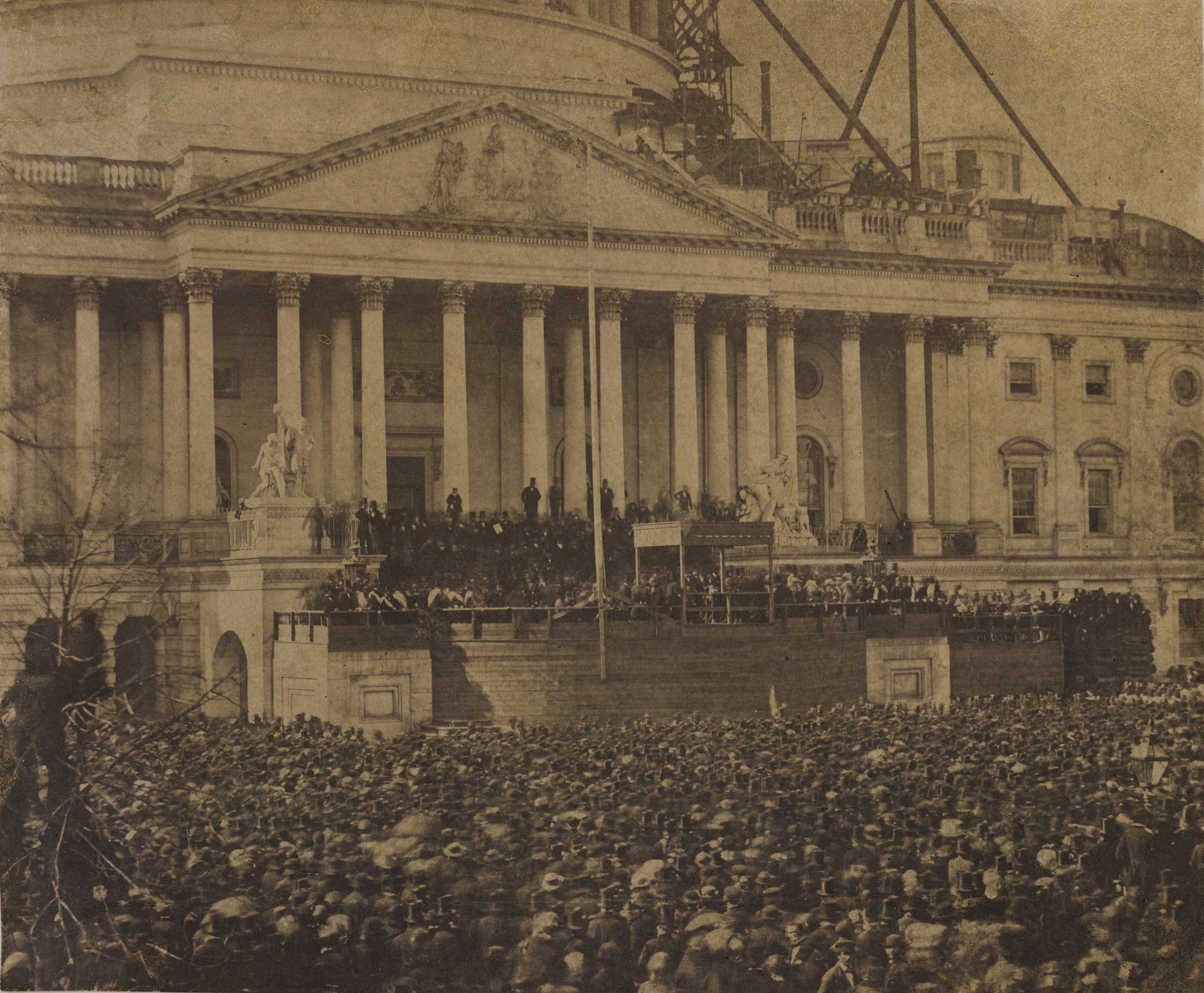 Rare photo of The first inaugural of Abraham Lincoln, March 4, 1861.