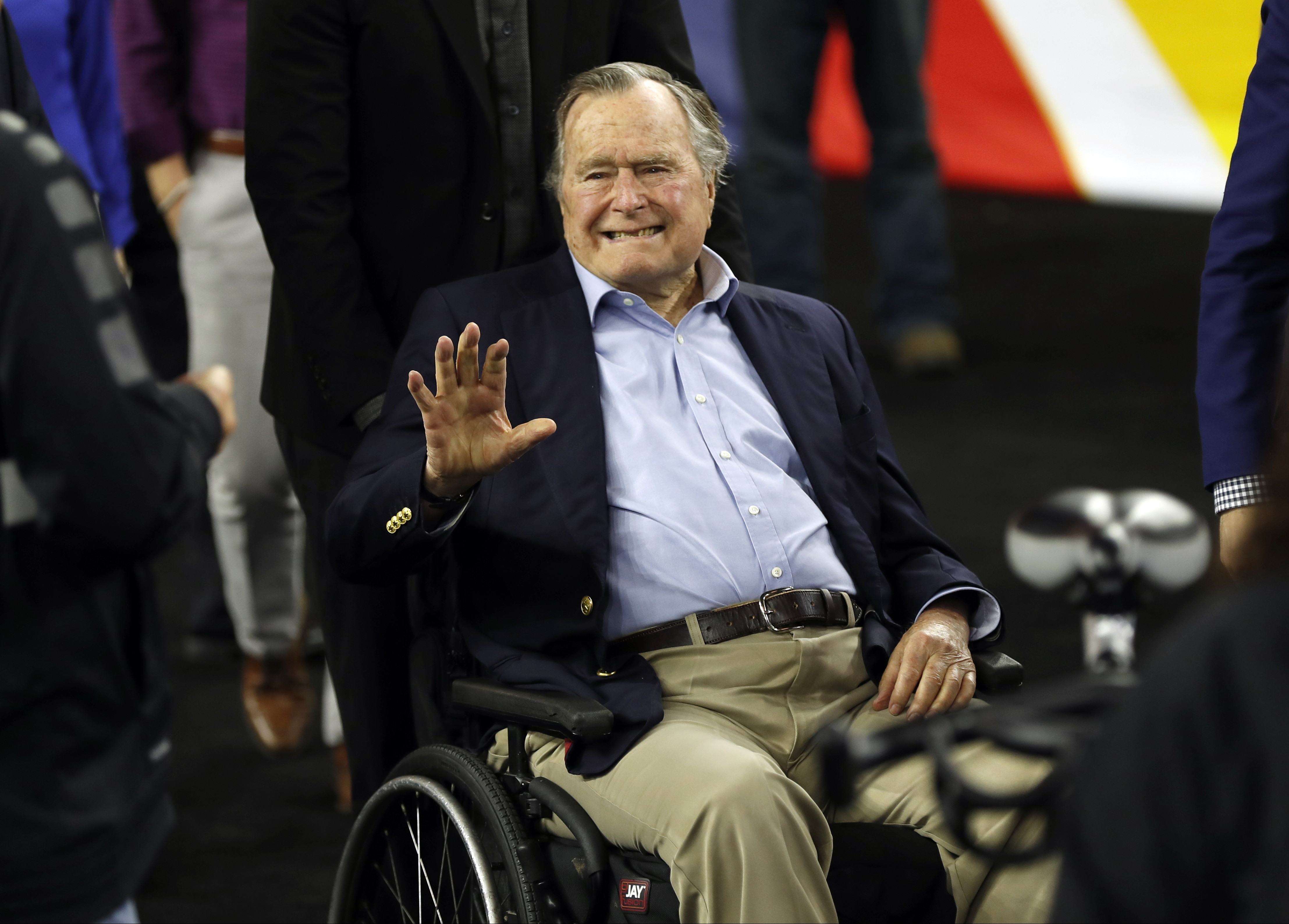 Former President George H. W. Bush at the NCAA Final Four tournament, April 2, 2016, in Houston. (David J. Phillip&mdash;AP)