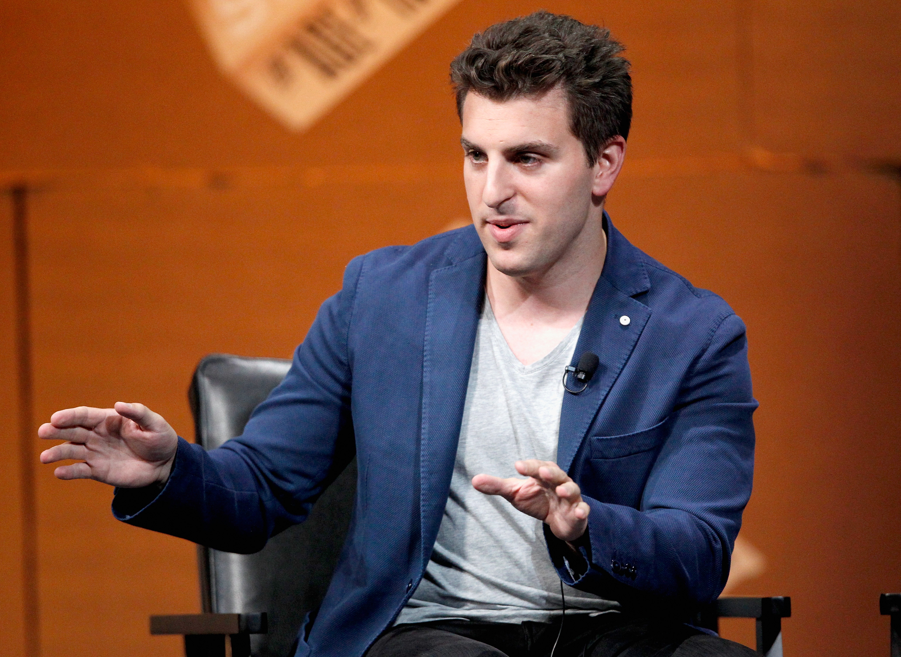 Airbnb Co-Founder and CEO Brian Chesky speaks onstage during "Generation Next" at the Vanity Fair New Establishment Summit at Yerba Buena Center for the Arts on October 9, 2014 in San Francisco, California. (Kimberly White&mdash;Getty Images for Vanity Fair)