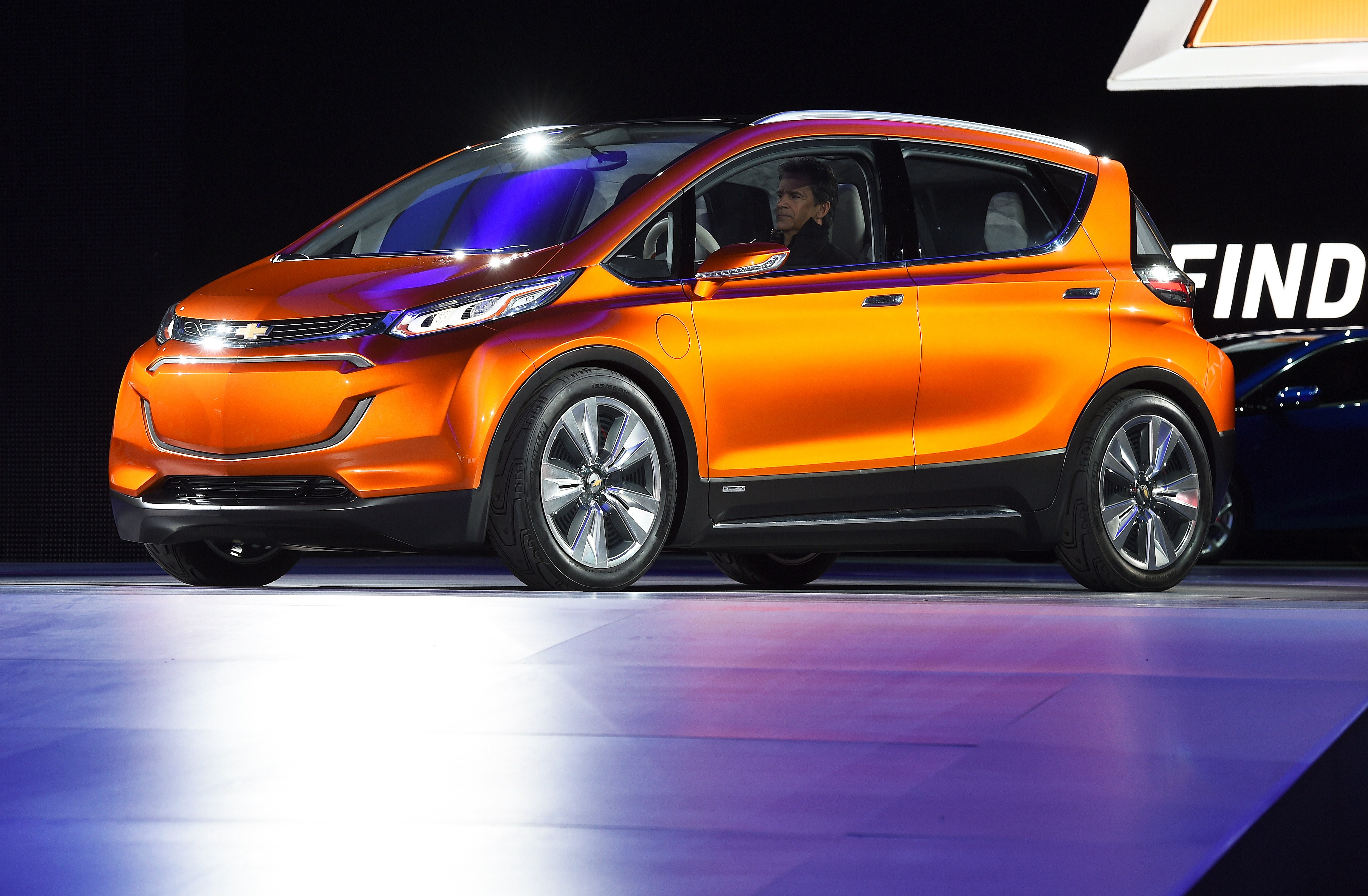 Chevrolet reveals their electric concept car Bolt EV to the media at The North American International Auto Show in Detroit, Michigan, on January 12, 2015. (Jewel Samad&mdash;AFP/Getty Images)