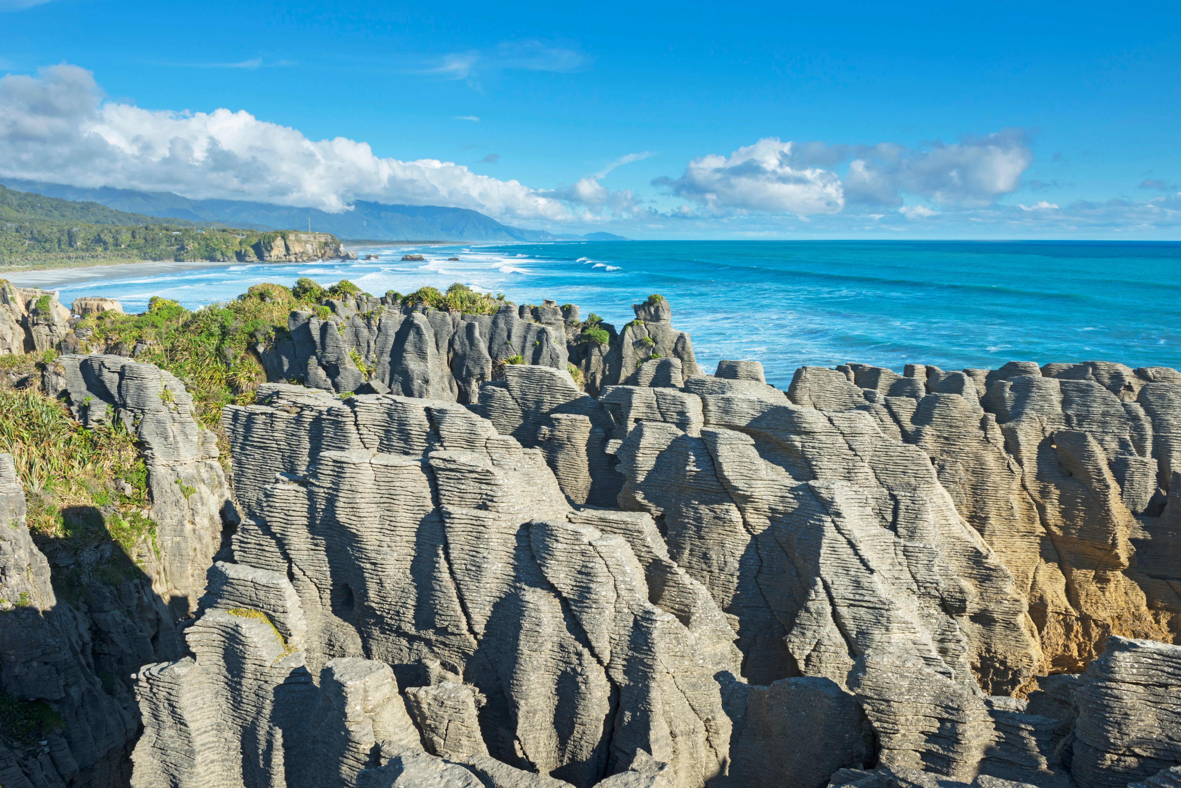 Located on New Zealand's West Coast, Punakaiki is best known for its Pancake Rocks. (Marco Simoni—Getty Images/Cultura RF)