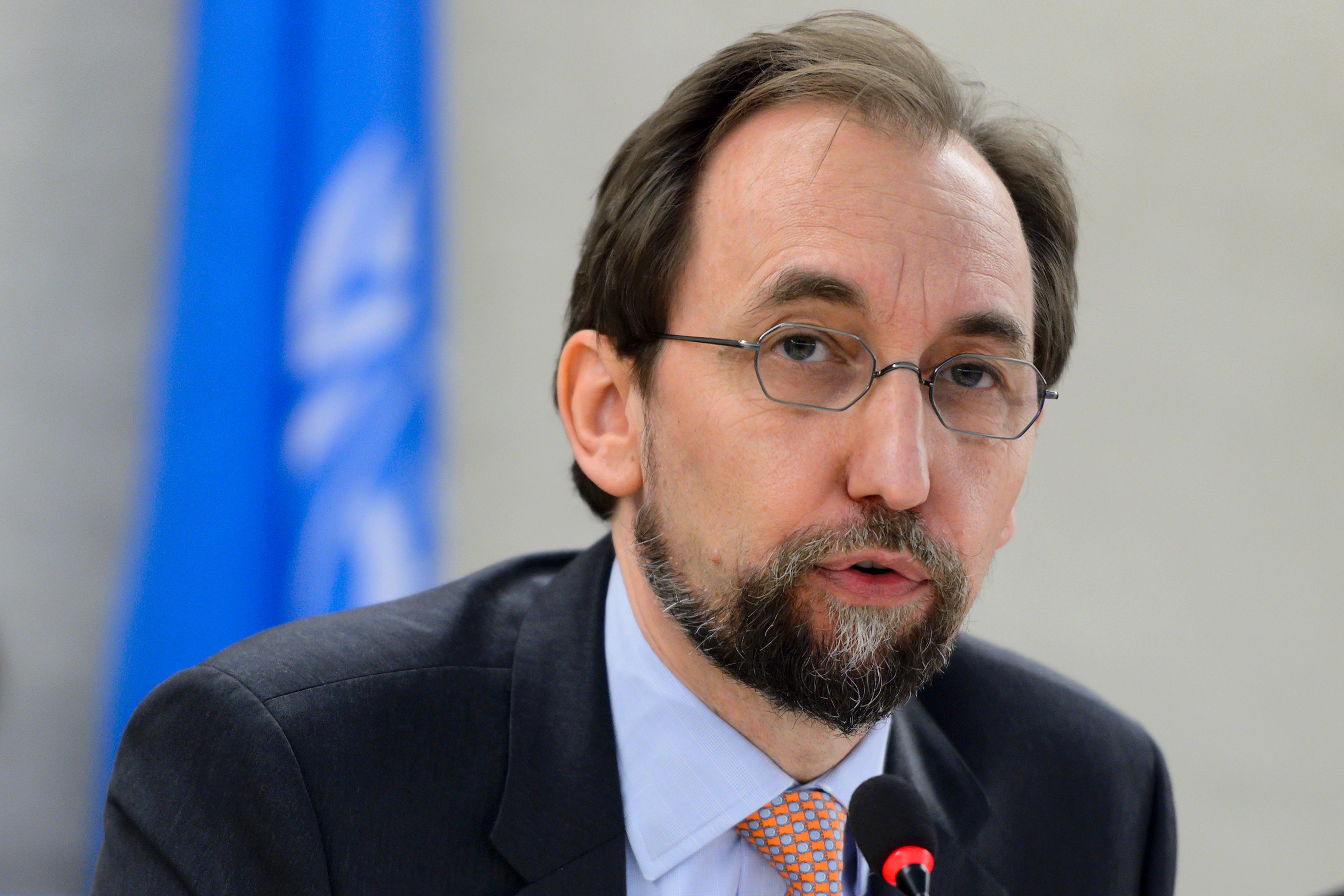 U.N. High Commissioner for Human Rights Zeid Ra'ad al-Hussein delivers a speech at the opening of a new council's session on June 13, 2016, in Geneva (Fabrice Coffrini—AFP/Getty Images)