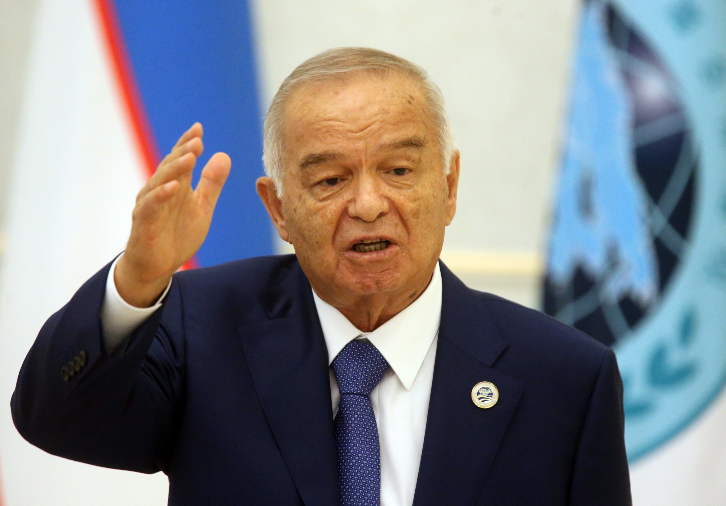 Uzbek President Islam Karimov speaks during the Shanghai Cooperation Organisation (SCO) Summit in Tashkent, Uzbekistan, on June 24, 2016