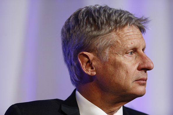 Gary Johnson, 2016 Libertarian presidential nominee, listens to questions from audience members during a campaign event at Purdue University in West Lafayette, Indiana, U.S., on Tuesday, Sept. 13, 2016.