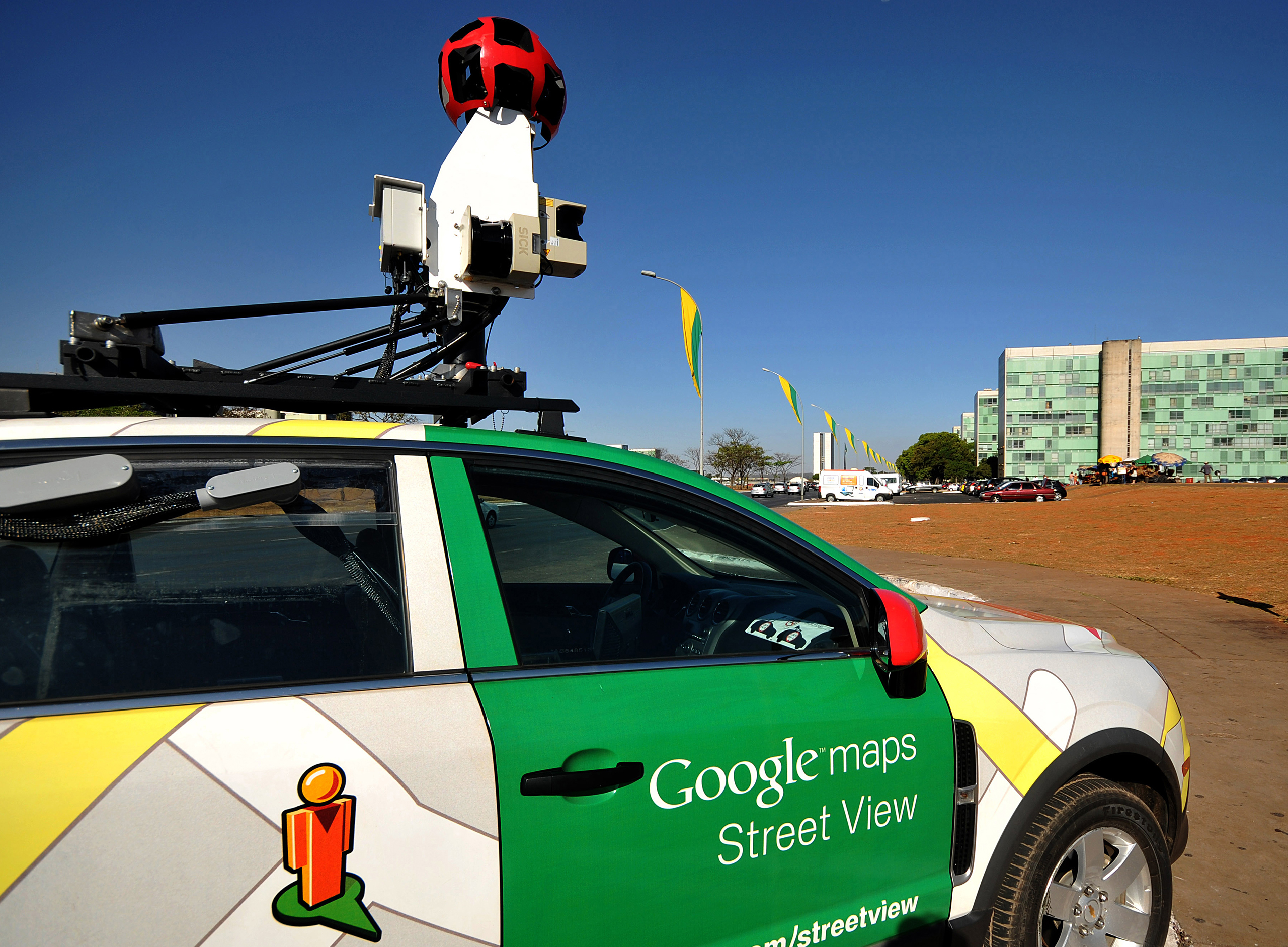The Google street view car in the streets of Brasilia, Brazil, on Sept. 6, 2011. (Pedro Ladeira—AFP/Getty Images)