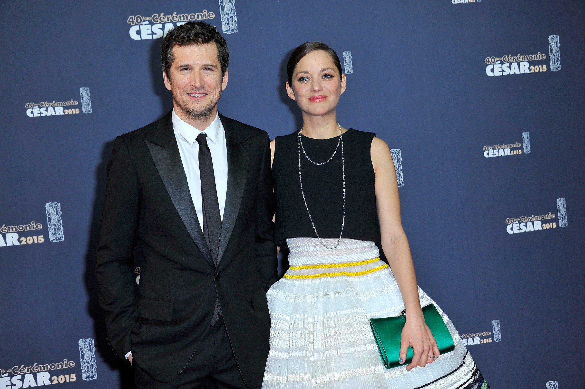 Guillaume Canet and Marion Cotillard attend the 40th Cesar Film Awards at Theatre du Chatelet on February 20, 2015 in Paris, France.