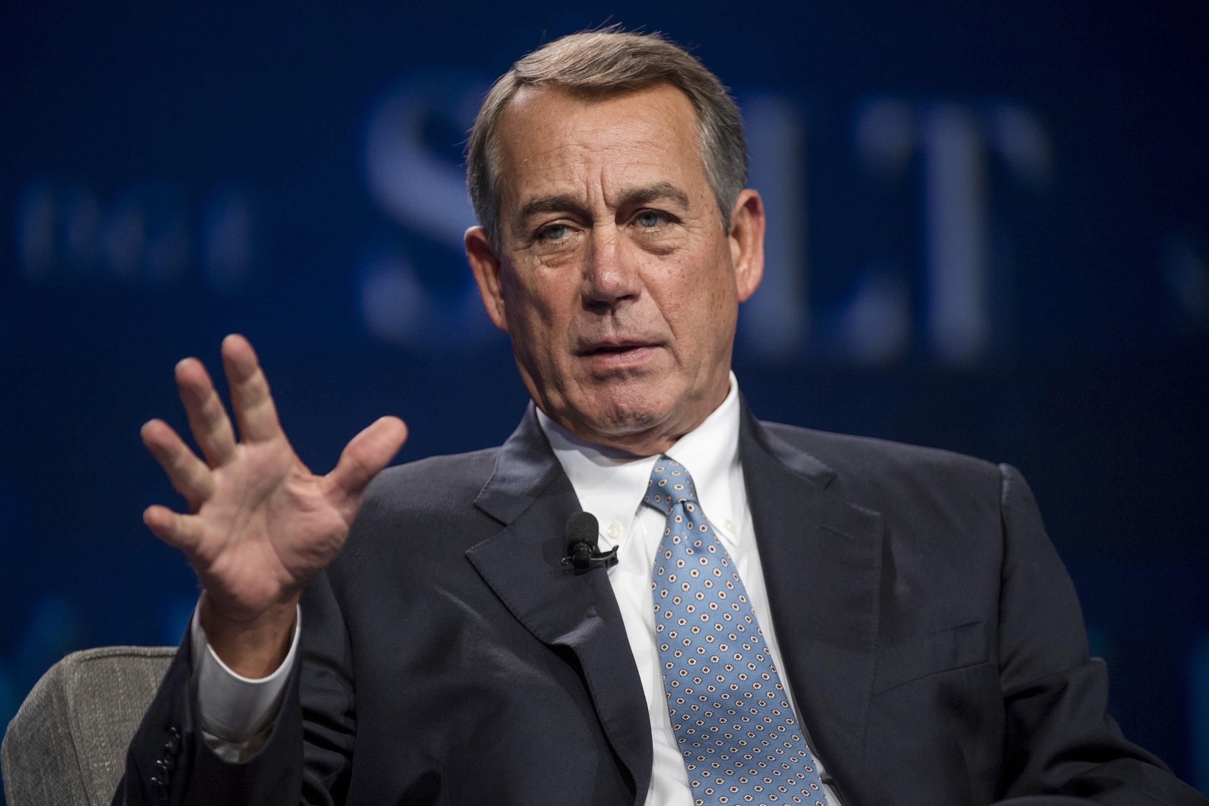 John Boehner, former U.S. House Speaker, speaks during the Skybridge Alternatives (SALT) conference in Las Vegas, Nevada, U.S., on May 12, 2016.
