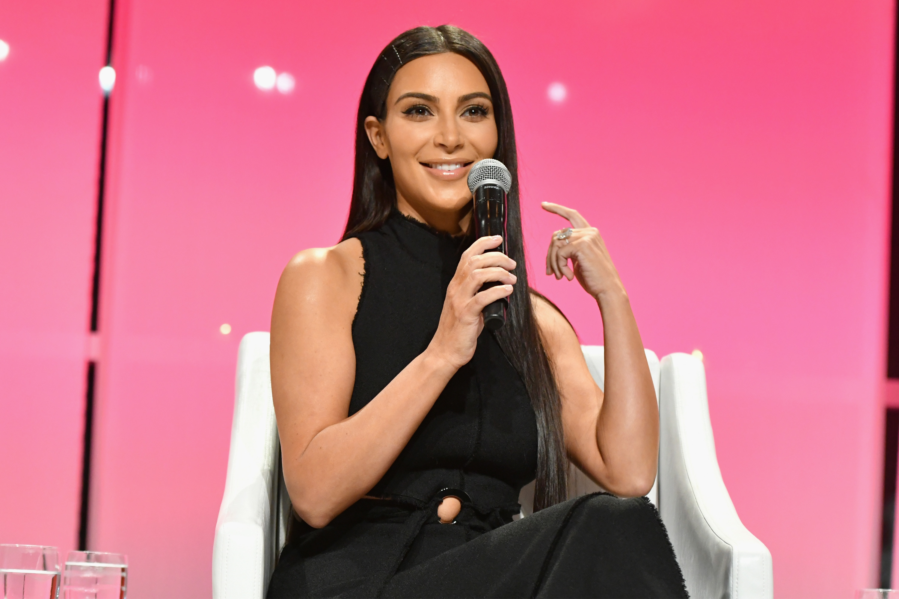 NEW YORK, NY - SEPTEMBER 27: (EXCLUSIVE ACCESS, SPECIAL RATES APPLY)  Kim Kardashian-West speaks at The Girls' Lounge dinner, giving visibility to women at Advertising Week 2016, at Pier 60 on September 27, 2016 in New York City.  (Photo by Slaven Vlasic/Getty Images for The Girls' Lounge) (Slaven Vlasic&mdash;The Girls' Lounge/Getty Images)