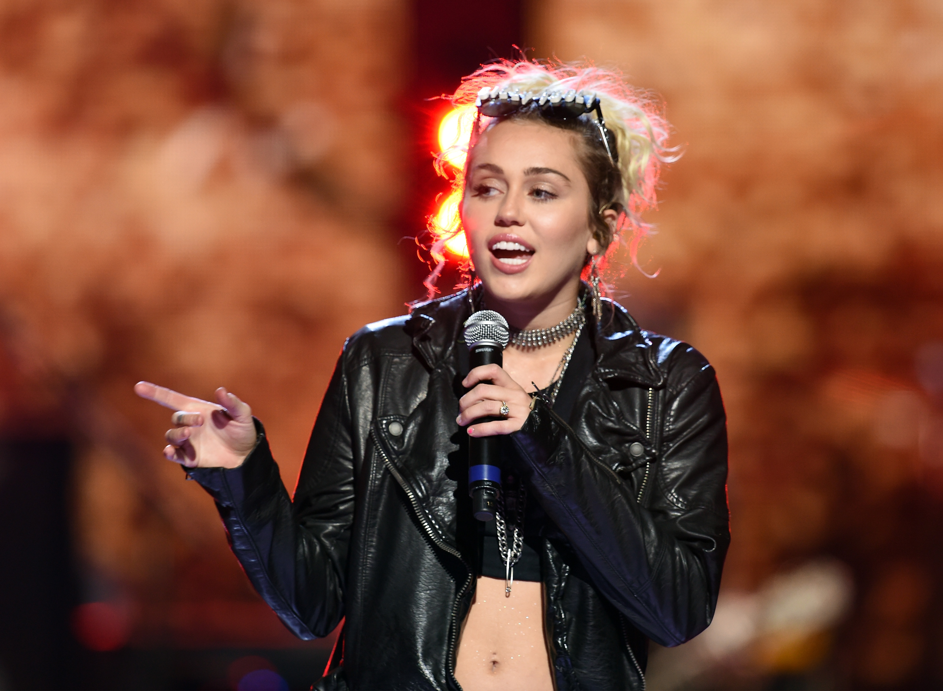 Miley Cyrus performs onstage at the 2016 iHeartRadio Music Festival at T-Mobile Arena on September 23, 2016 in Las Vegas, Nevada. (Kevin Winter—Getty Images)