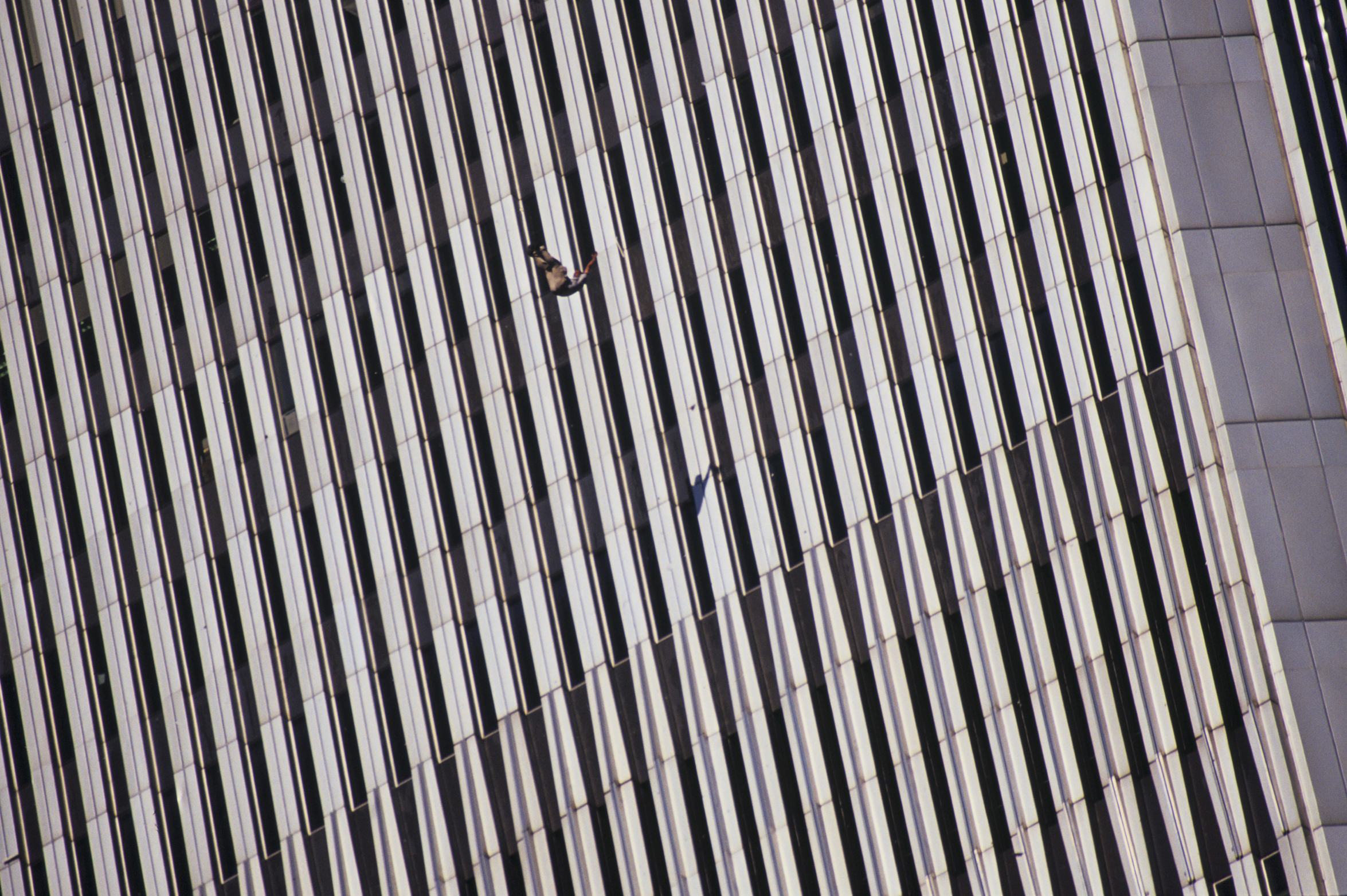 A victim falls from the World Trade Center, on Sept. 11, 2001.