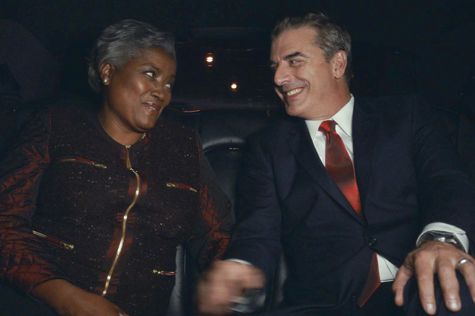 Political Strategist Donna Brazile and Chris Noth on The Good Wife, 2013.
