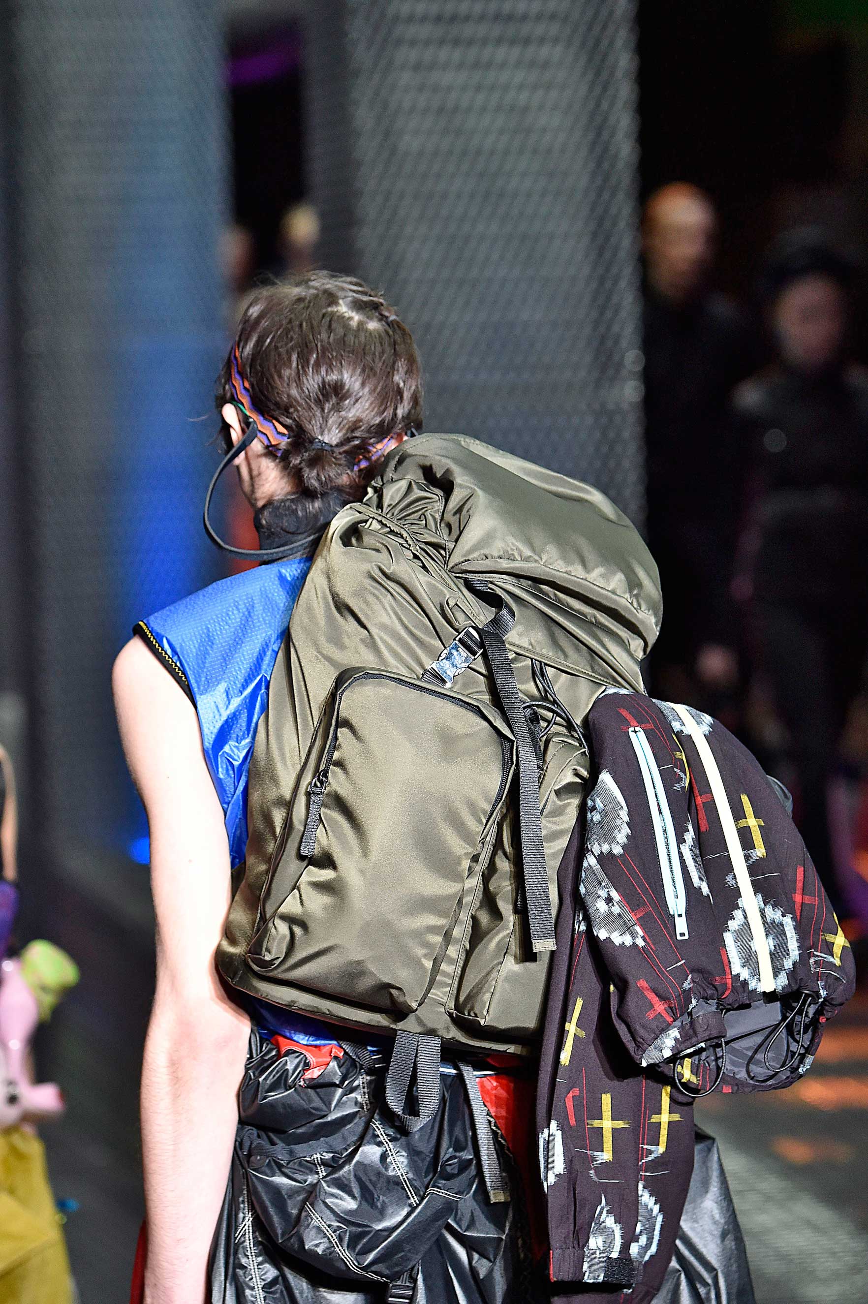 Revived in new textiles and colors, this Prada backpack was first designed in 1984. It was featured on the design house’s spring-summer 2017 catwalk, a bold utilitarian throwback. (Victor Virgile—Gamma-Rapho/Getty Images)
