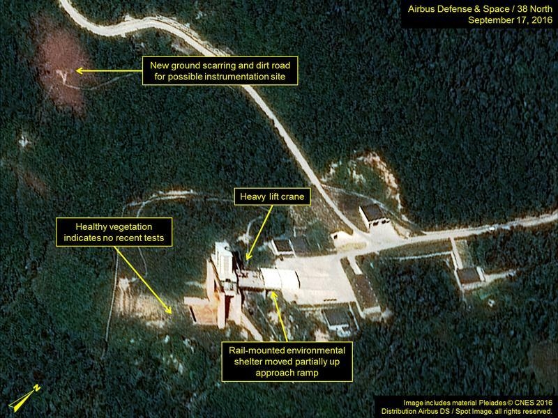 The Sohae Satellite Launching Station is seen in Sohae, North Korea, in this satellite image taken on Sept. 17, 2016 (38 North/Reuters)