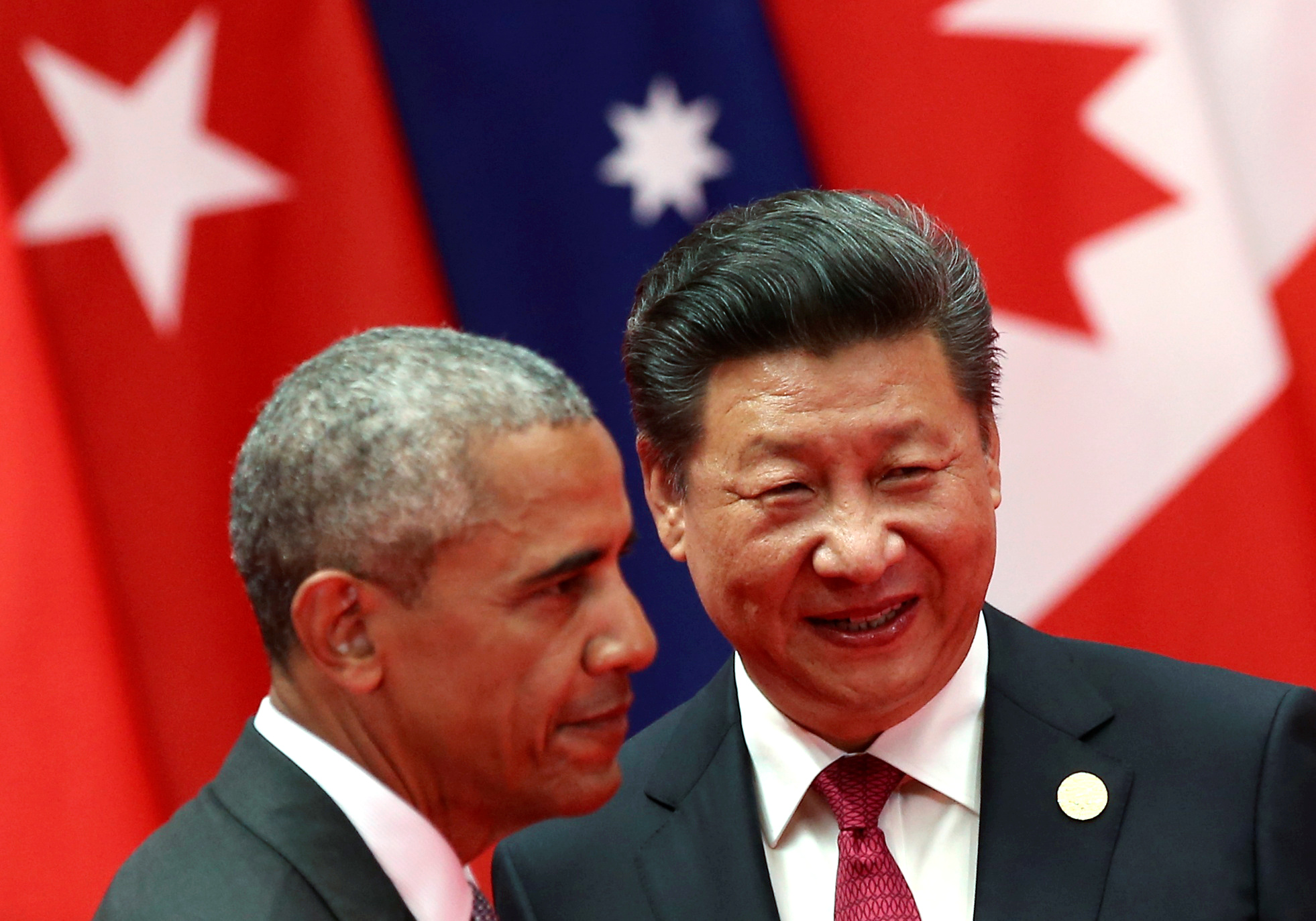Chinese President Xi Jinping, right, and U.S. President Barack Obama attend the G-20 summit in Hangzhou, China, on Sept. 4, 2016 (Damir Sagolj—Reuters)