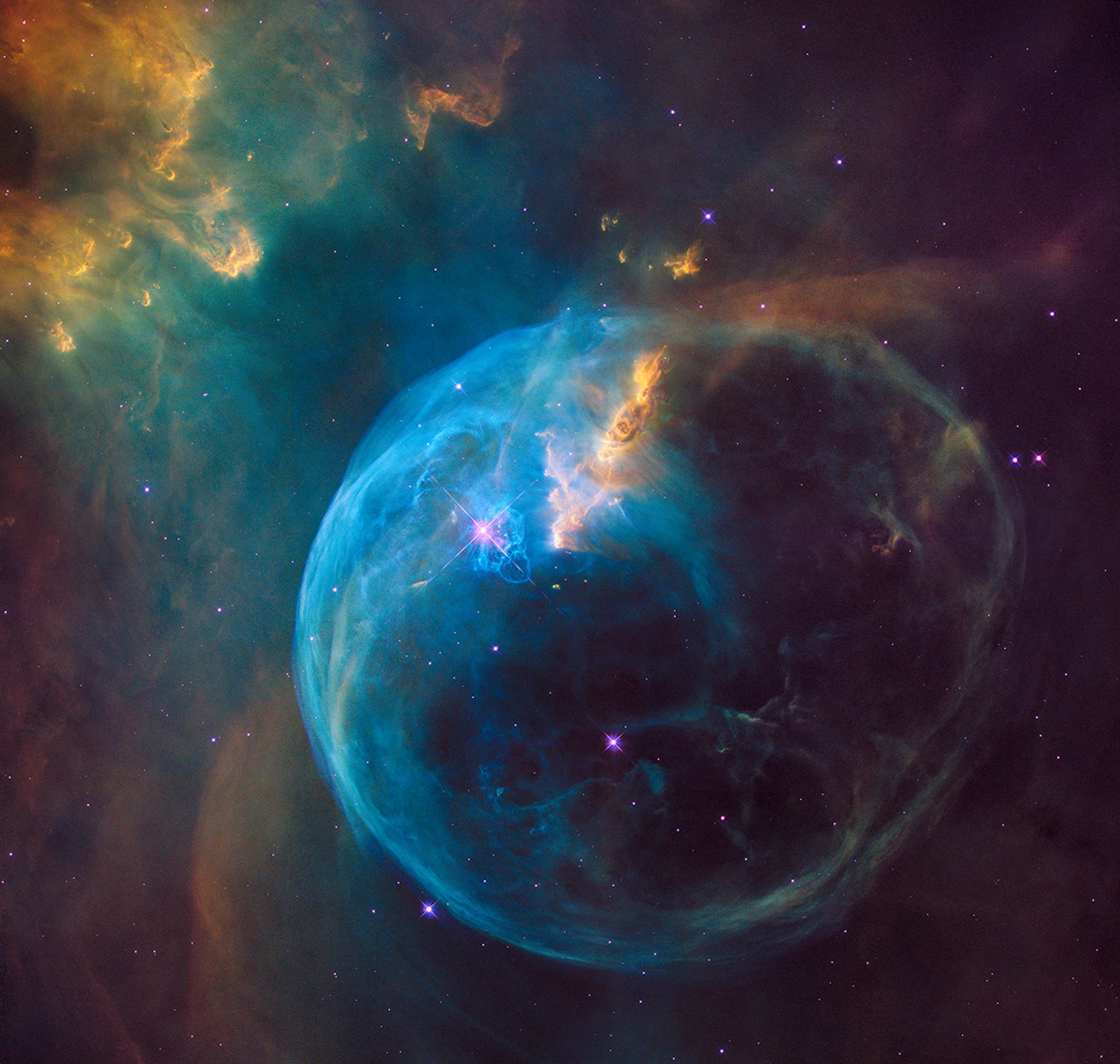 The Bubble Nebula, also known as NGC 7635, is an emission nebula located 8000 light-years away, image released on April 21, 2016.