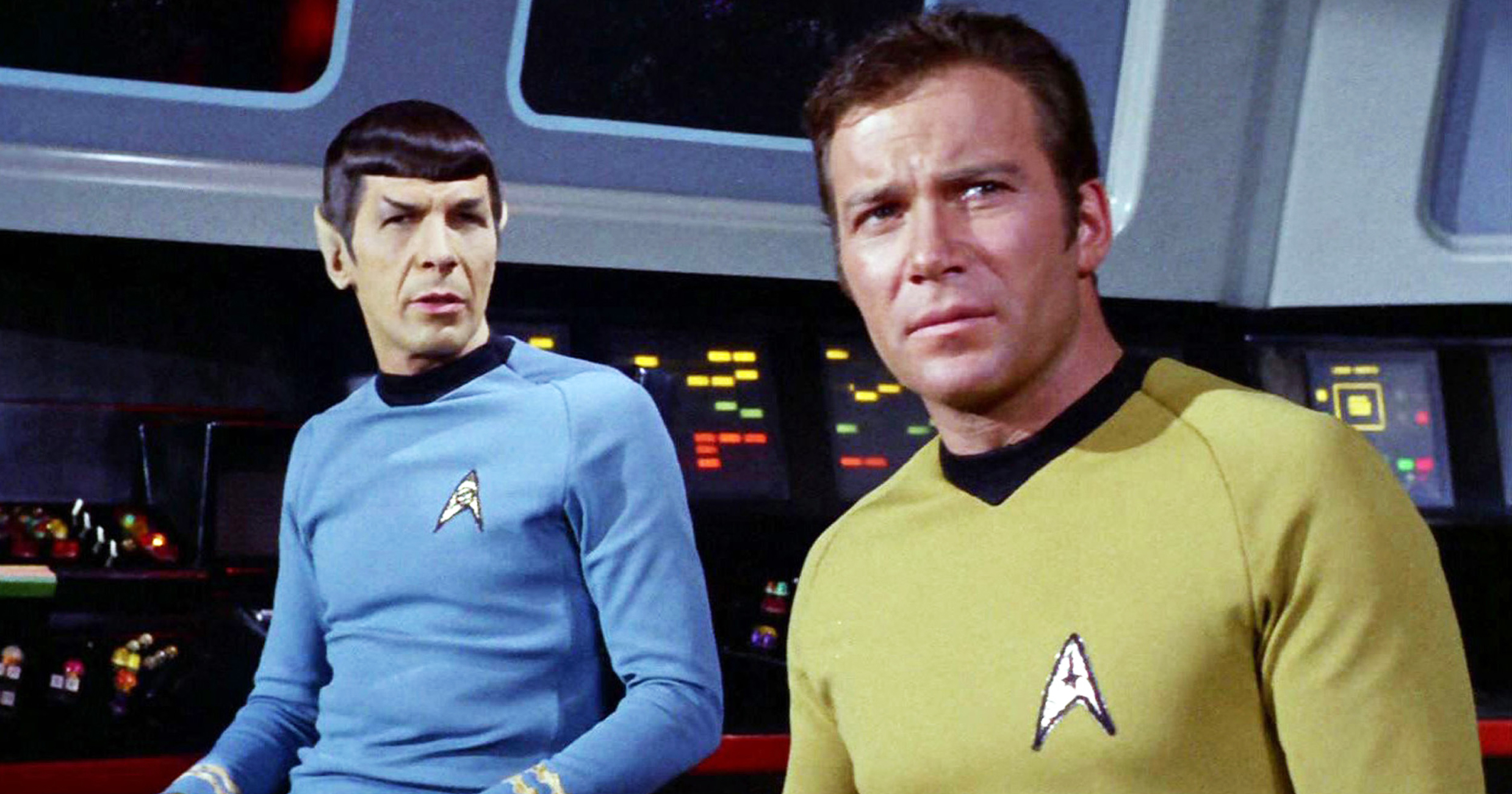 Leonard Nimoy as Mr. Spock and William Shatner as Captain James Kirk in <i>Star Trek</i>. (CBS—Getty Images)