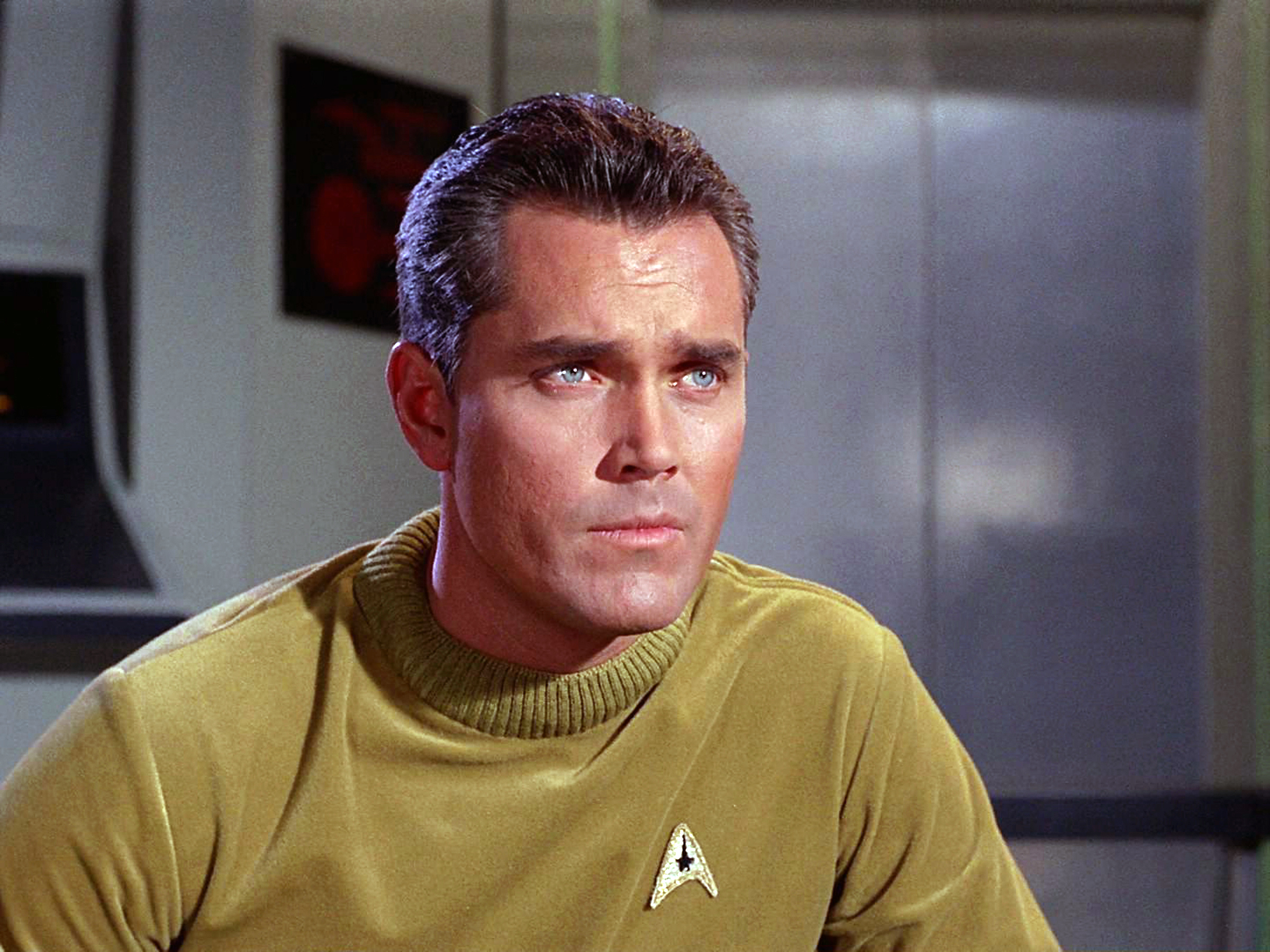 Jeffrey Hunter as Captain Christopher Pike in "The Cage."