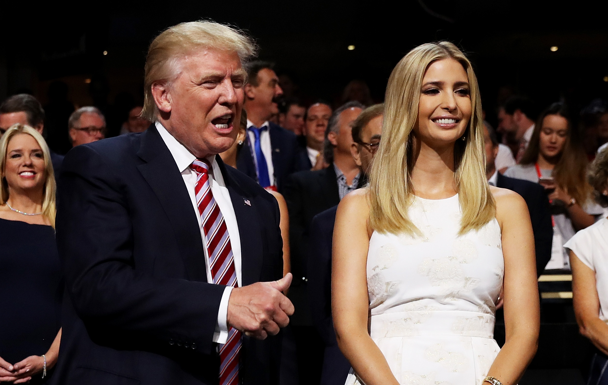 Donald and Ivanka Trump attend the third day of the Republican National Convention on July 20, 2016 in Cleveland, OH. (Joe Raedle—Getty Images)