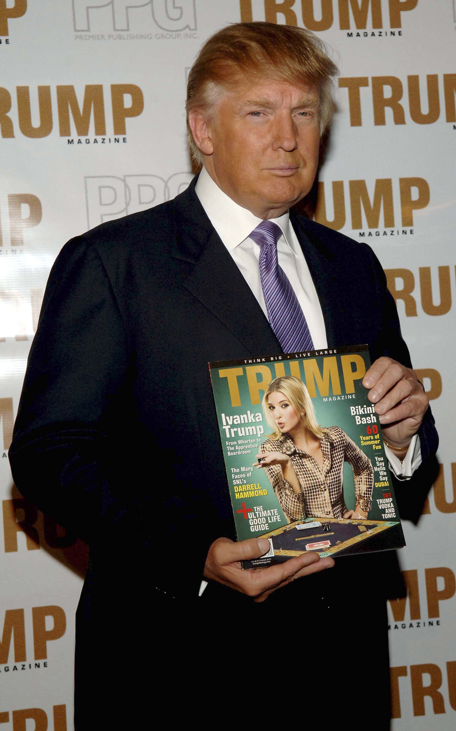 NEW YORK - SEPTEMBER 20: Donald Trump poses at the Trump Magazine celebration on September 20, 2006 in New York City. (Photo by Gustavo Caballero/Getty Images)