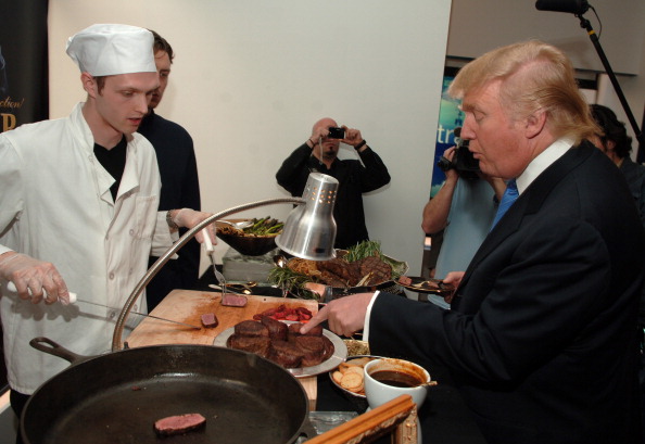 Donald Trump during Launch of Trump Steaks at The Sharper Image at The Sharper Image in New York City, New York, United States.
