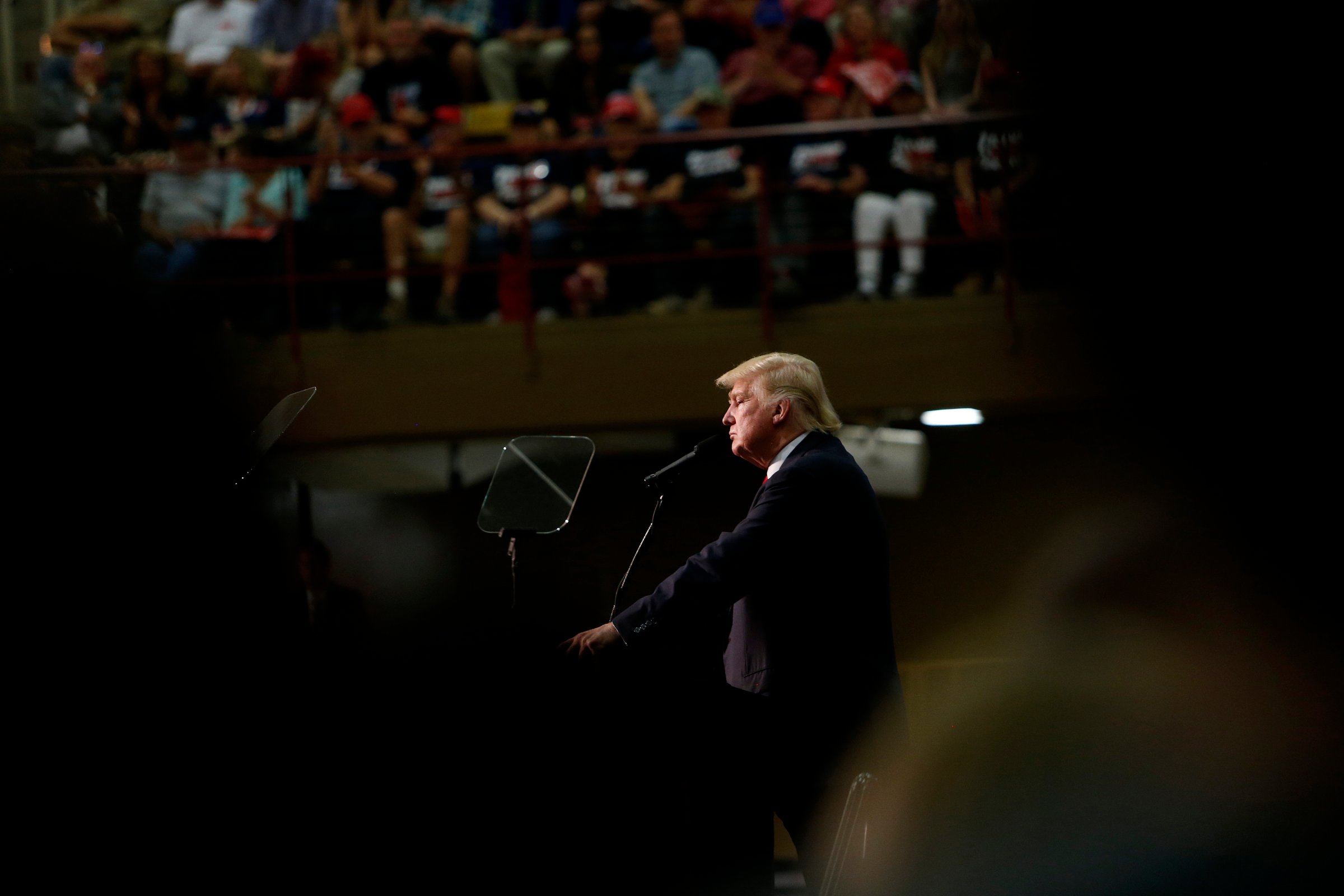 Republican presidential candidate Donald Trump speaks to supporters at a rally at U.S. Cellular Center in Asheville, N.C., on Sept. 12, 2016.