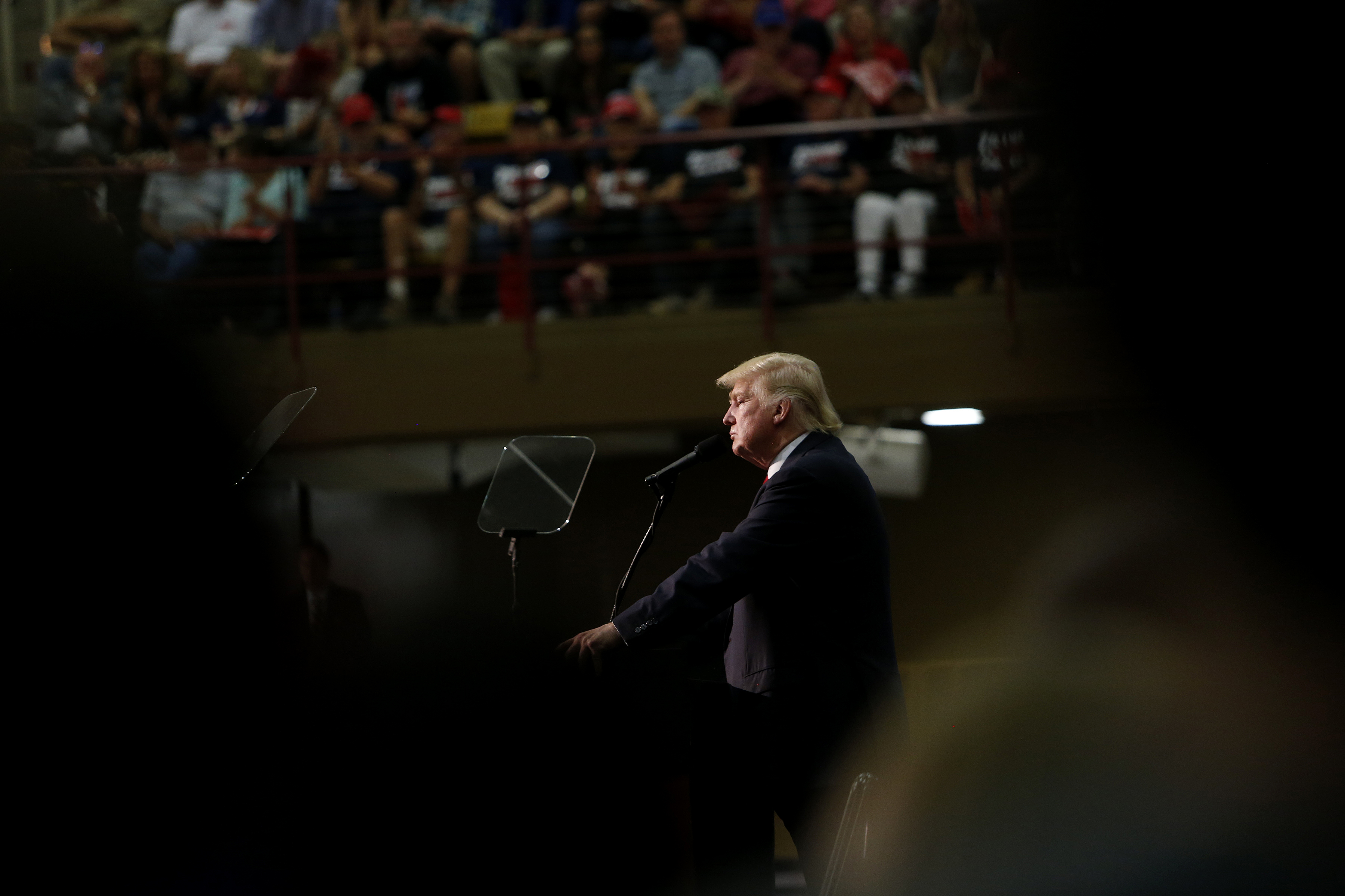 Republican presidential candidate Donald Trump speaks to supporters at a rally at U.S. Cellular Center in Asheville, N.C., on Sept. 12, 2016. (Brian Blanco—Getty Images)