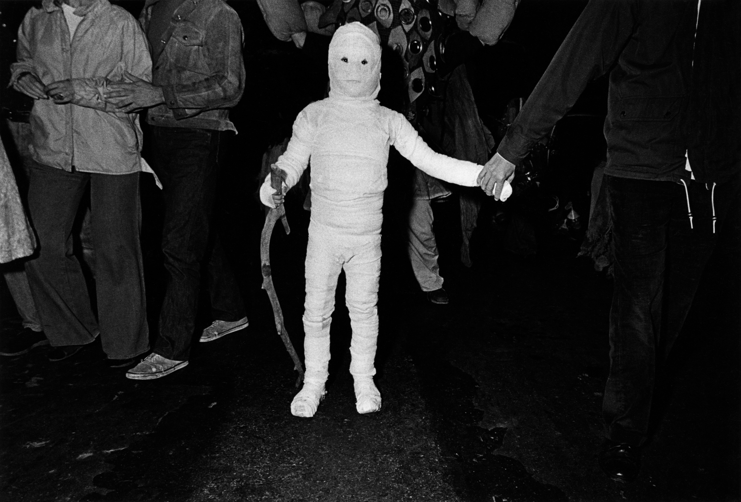 A young mummy at the New York City Halloween Parade, 1977.