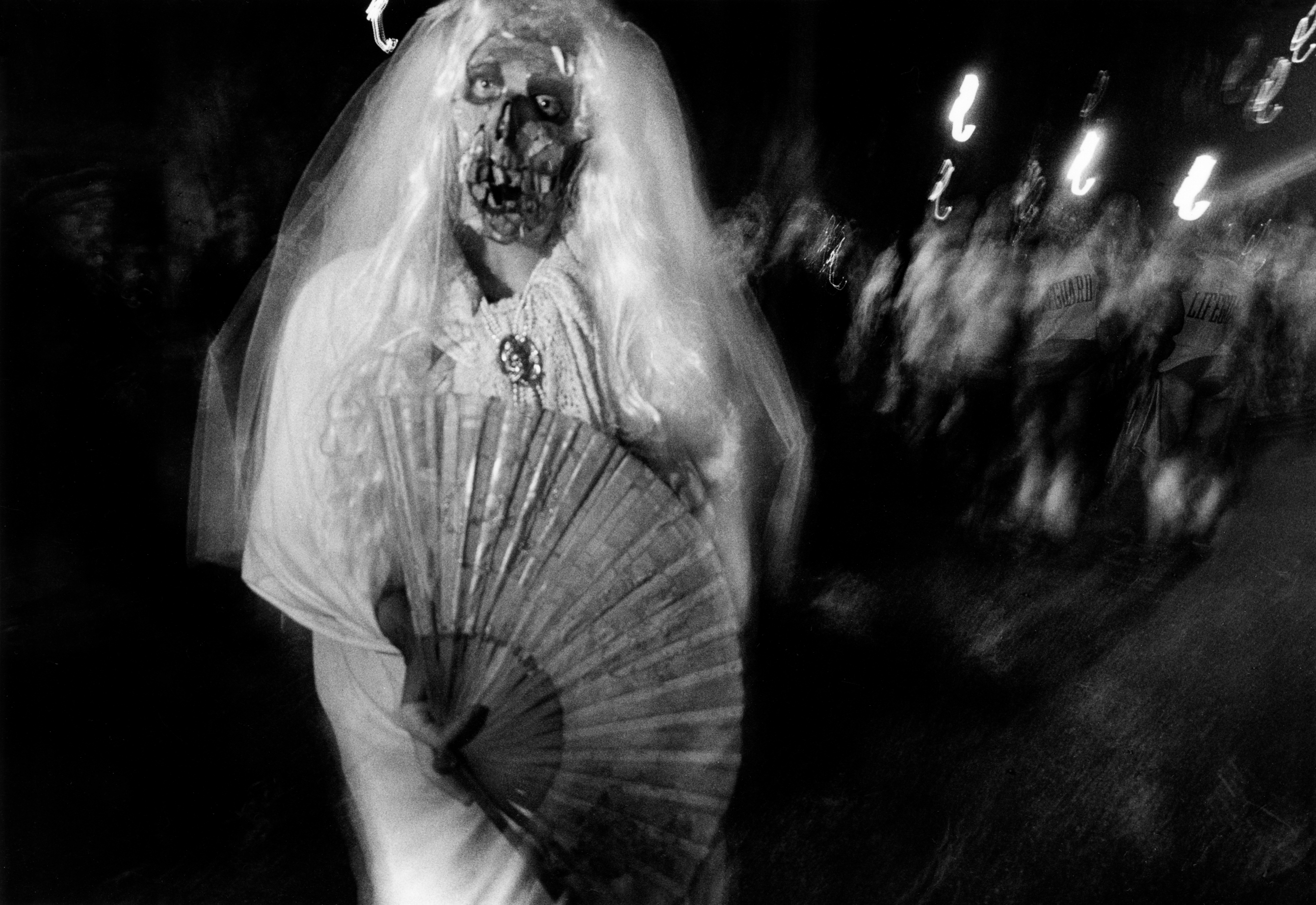 A gorgeous ghoul at the New York City Halloween Parade, 1991.