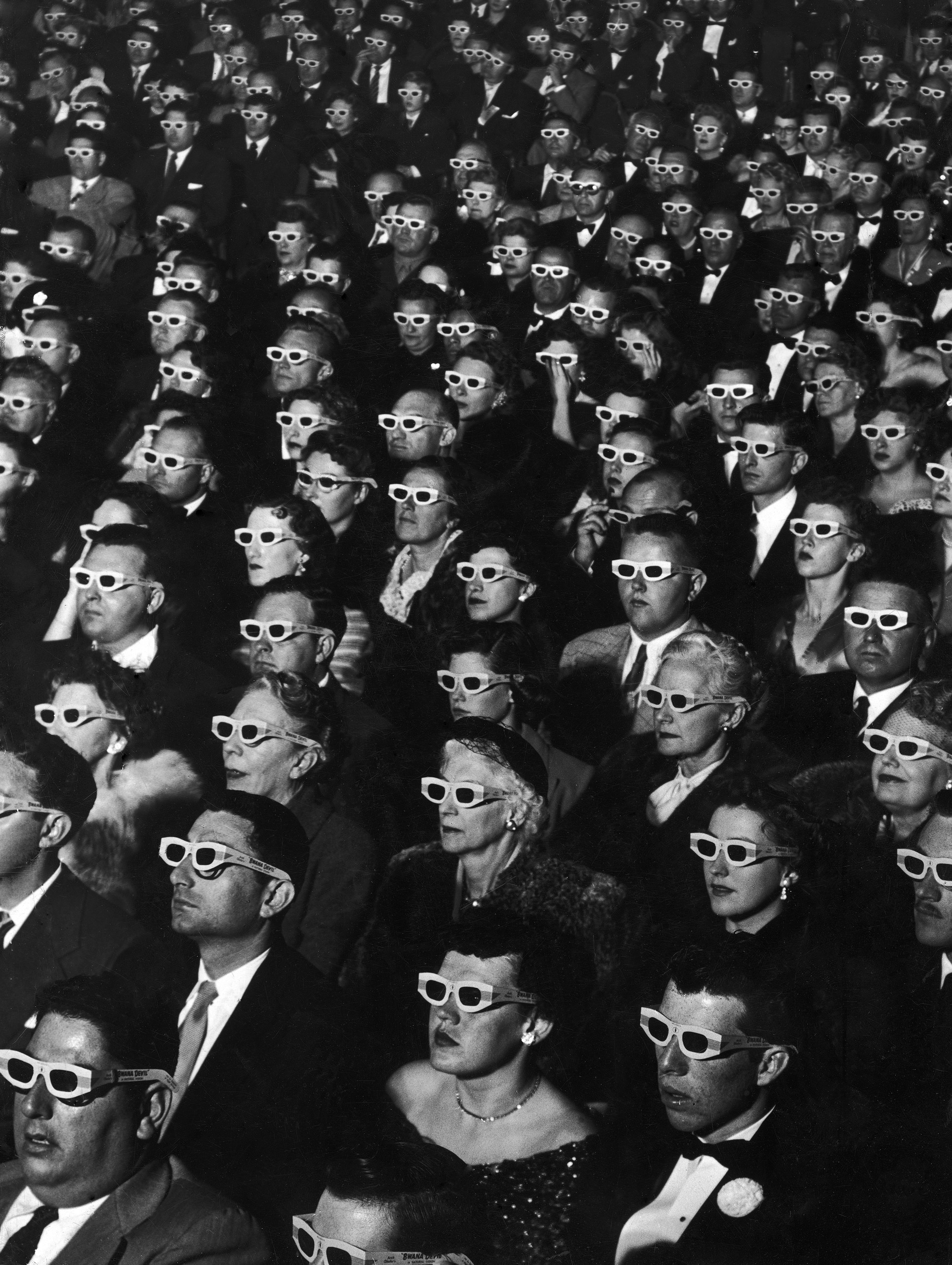 Watching Bwana Devil in 3-D at the Paramount Theater, 1952