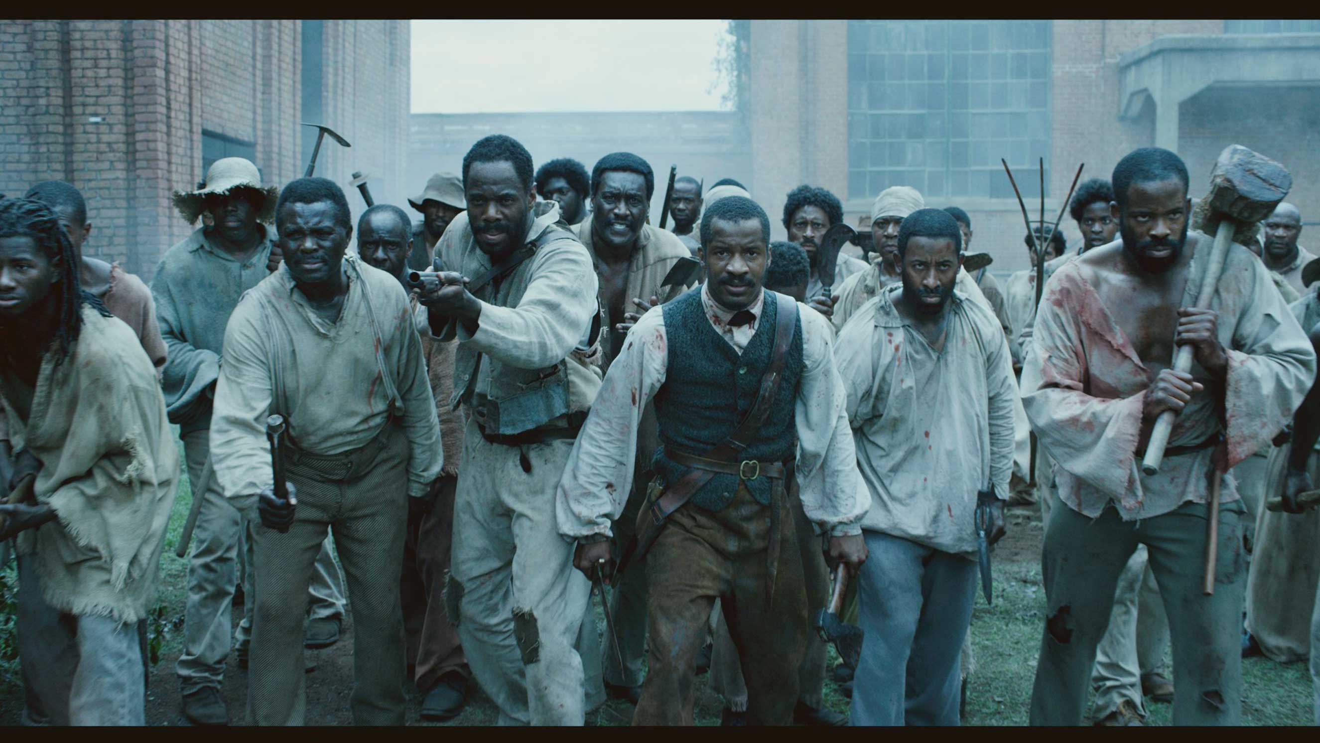 (From L-R:) Colman Domingo as “Hark,” Nate Parker as “Nat Turner,” and Chike Okonkwo as “Will” in THE BIRTH OF A NATION. (FOX Searchlight)