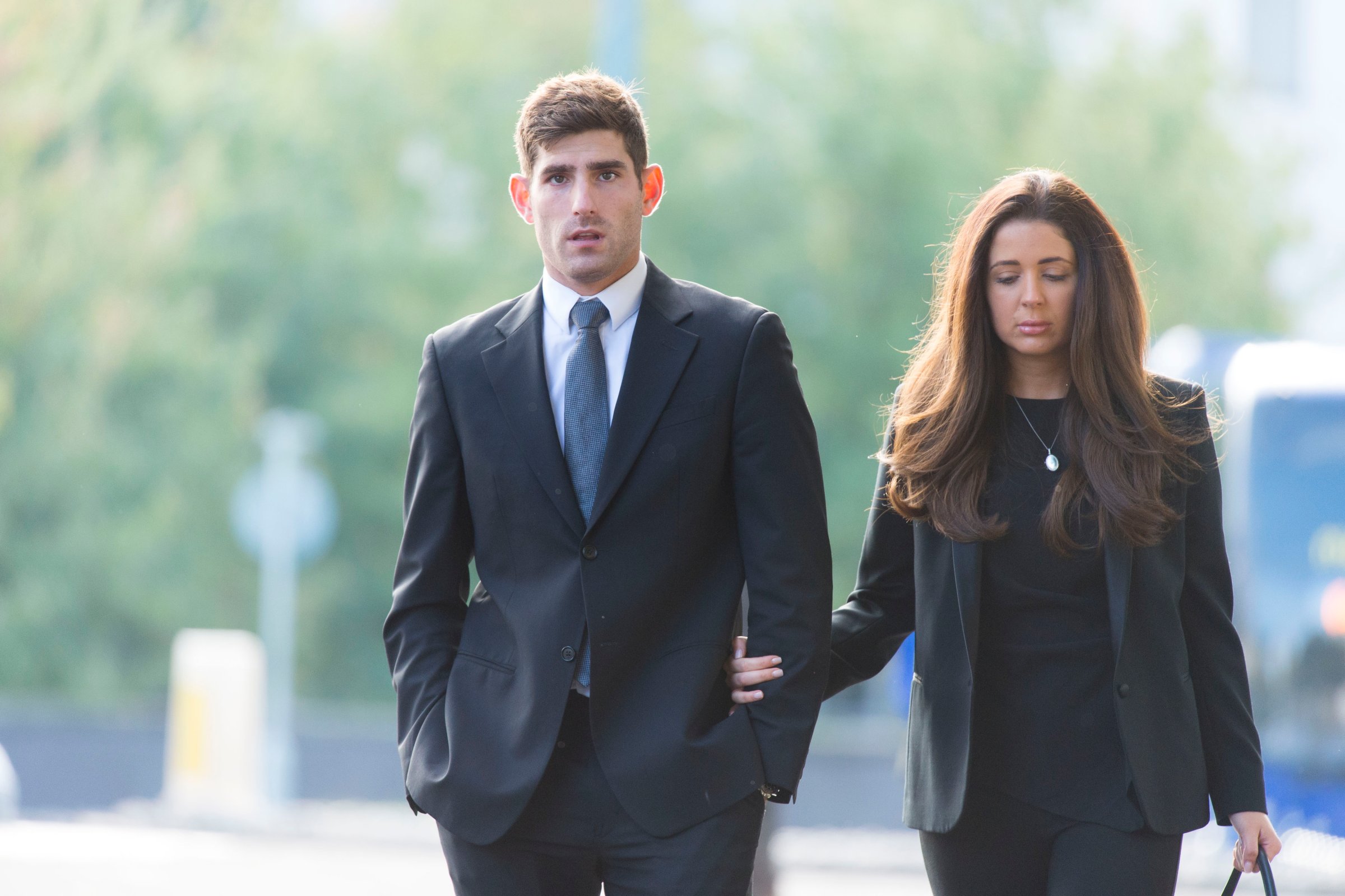 Footballer Ched Evans Arrives At Court For His Retrial On Rape Charges