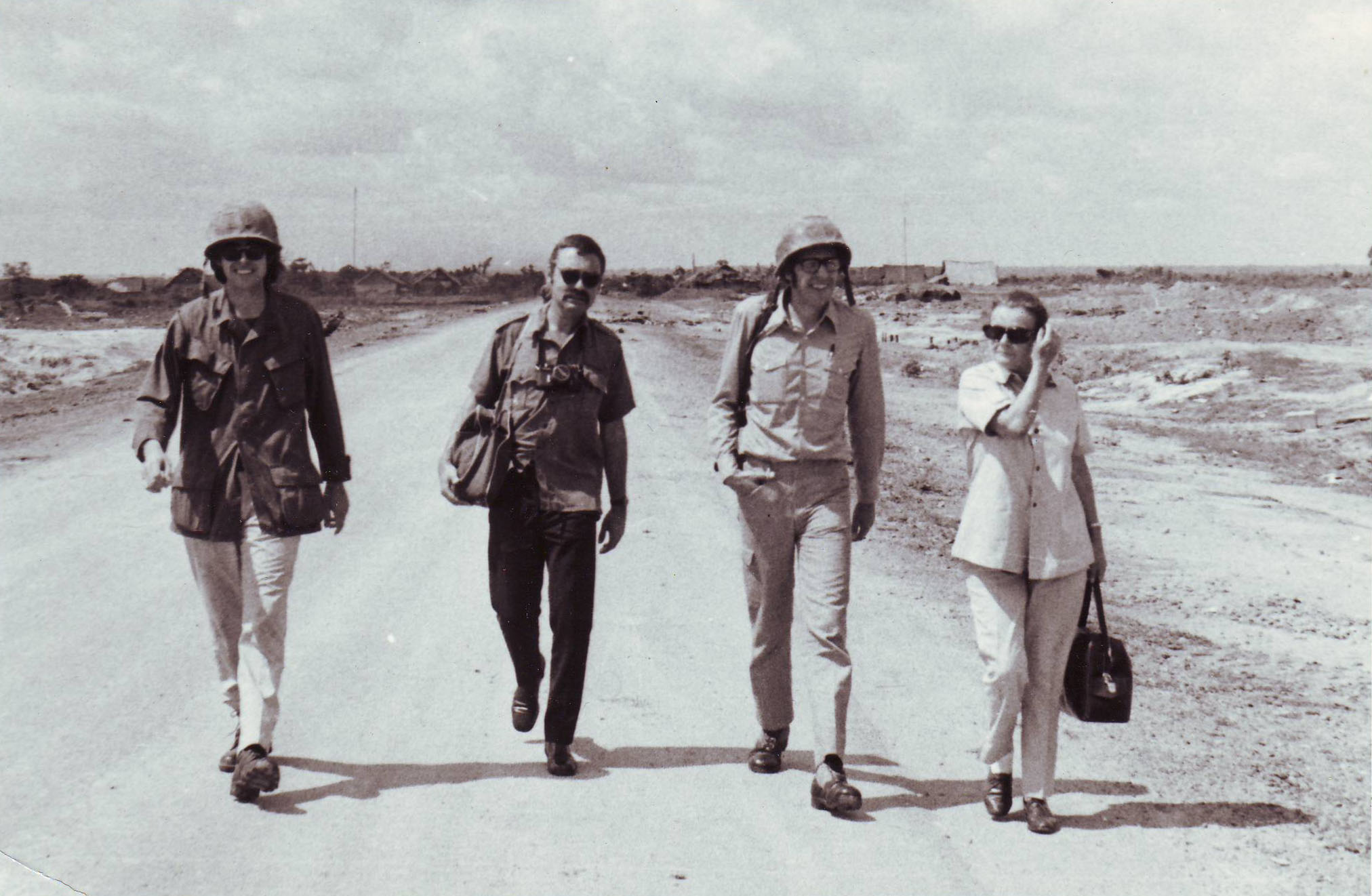 Clare Hollingworth with colleagues in Vietnam during the 1970s.