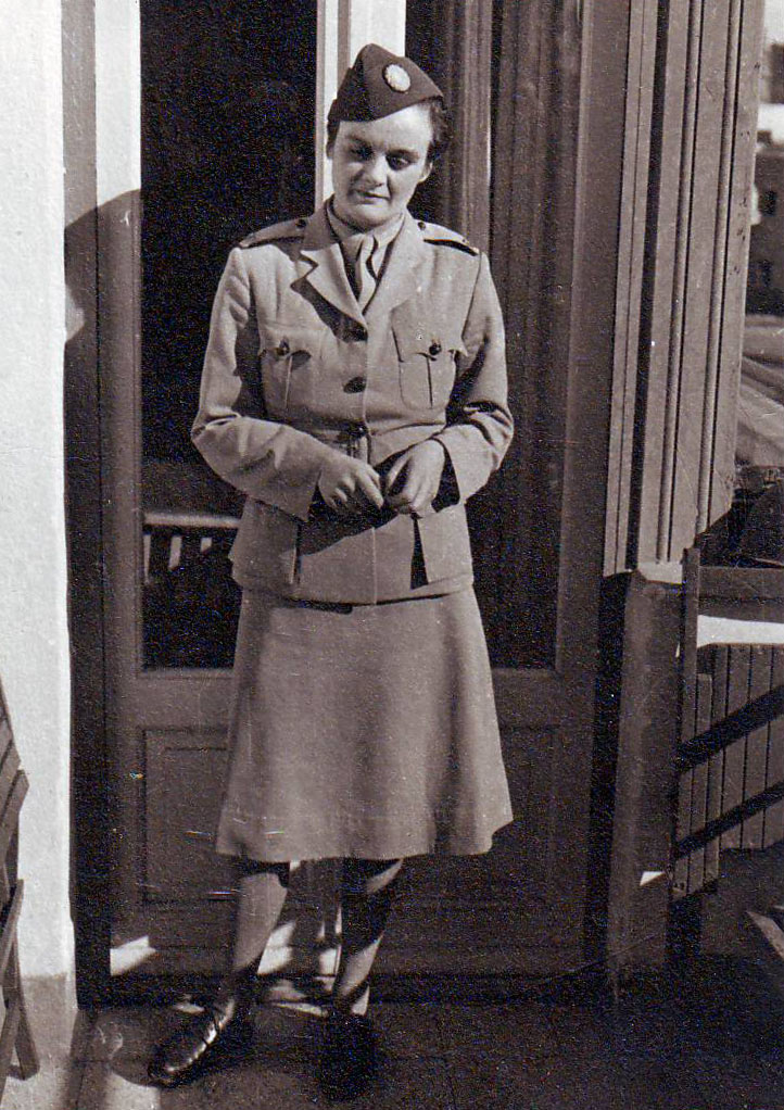 Clare Hollingworth in her official war correspondent uniform, 1940's.