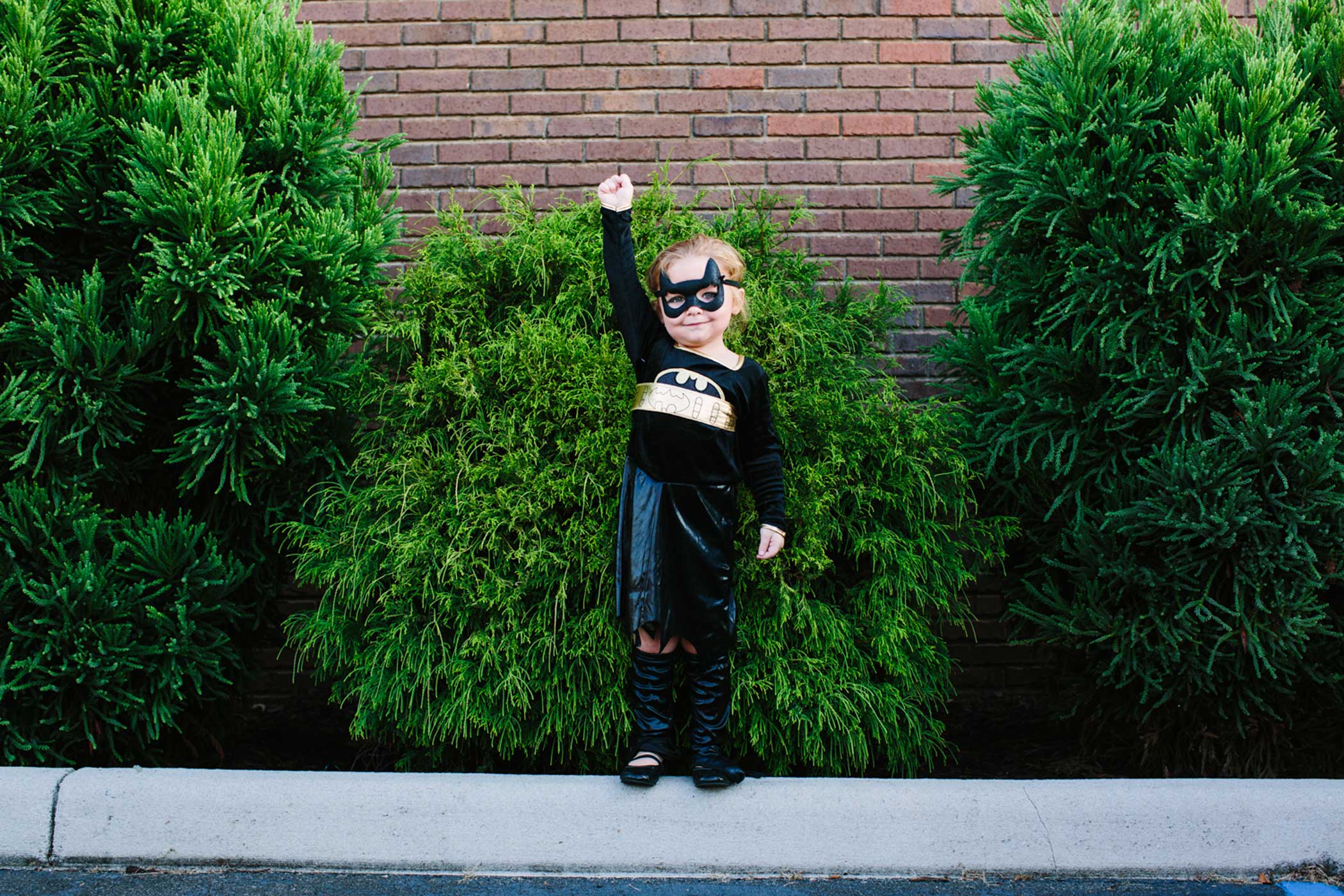 Alean Hillyard, 4, was one of hundreds of children who dressed like superheroes for Jacob Hall's visitation at Oakdale Baptist Church in Townville. (Dustin Chambers for The Trace)