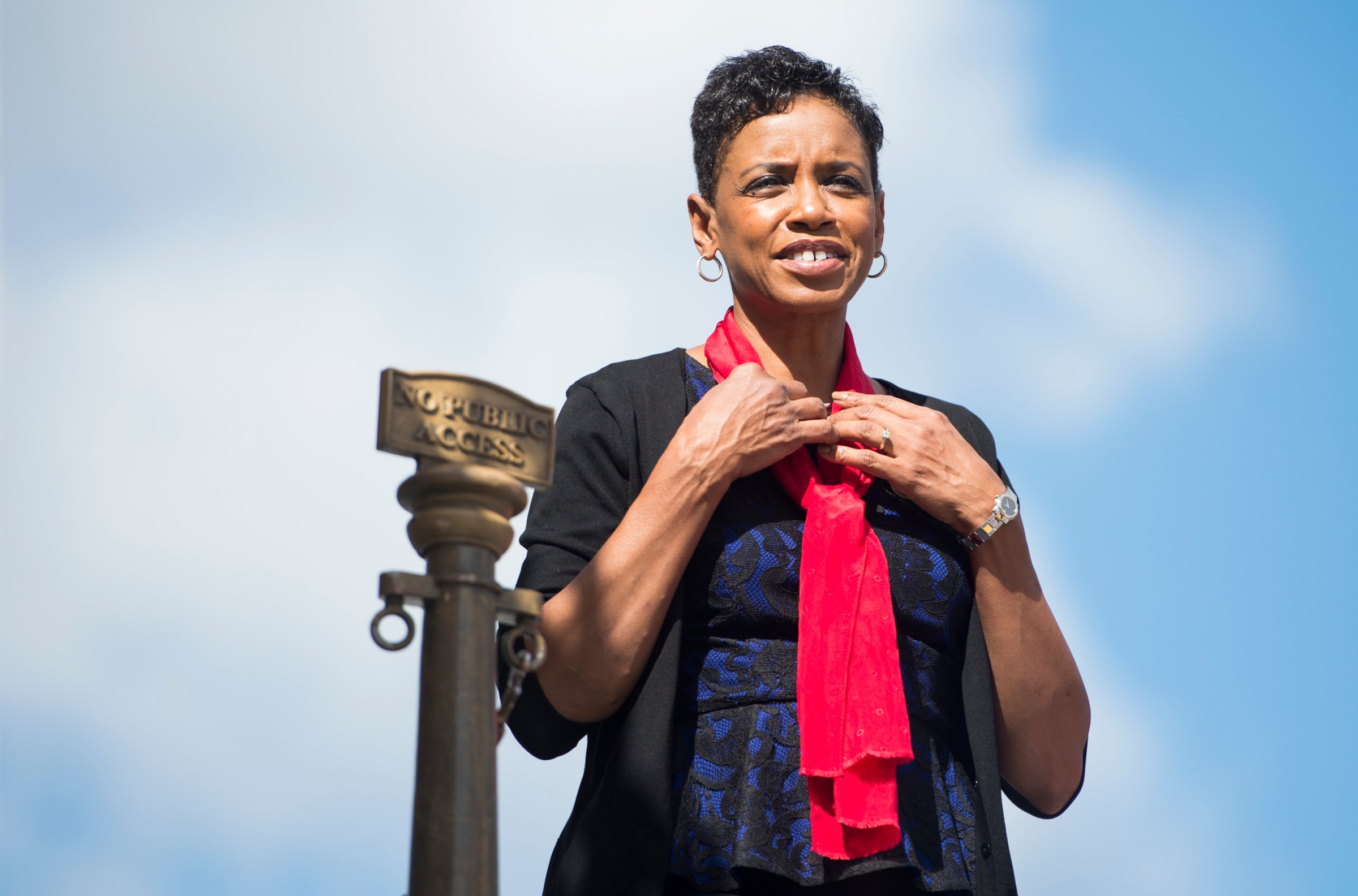 Rep. Donna Edwards on the House steps following a vote in the Capitol on Oct. 7, 2015.